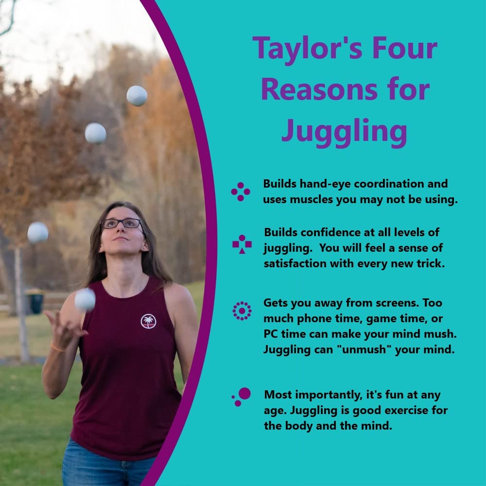 Zeekio Taylor Tries Signature Beginner Juggling Ball Set – 3x 110g, 62mm, 6-Panel Synthetic Leather