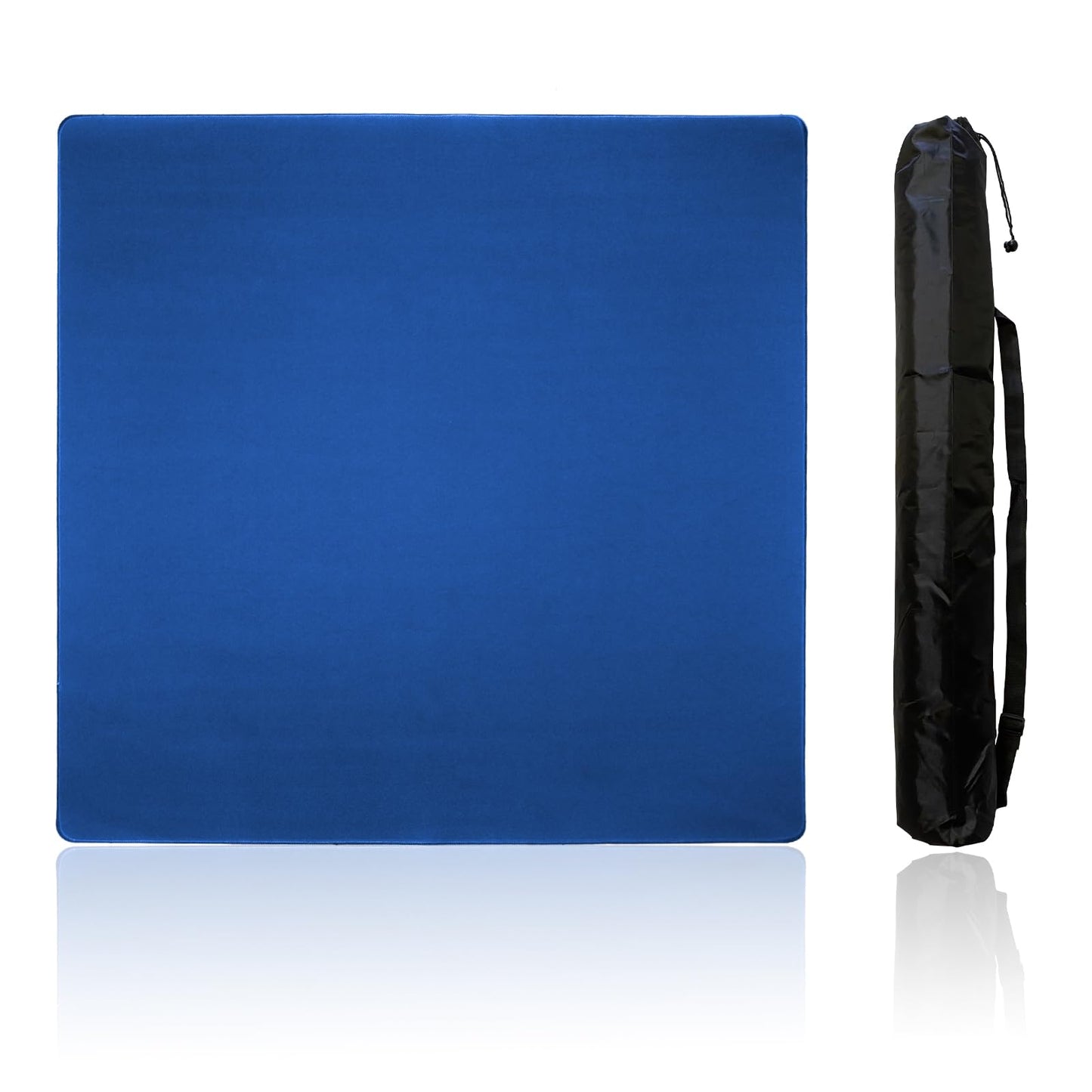 ZEELYER Mahjong Mat 31.5in x 31.5in – Blue, Non-Slip Backing, Carry Bag