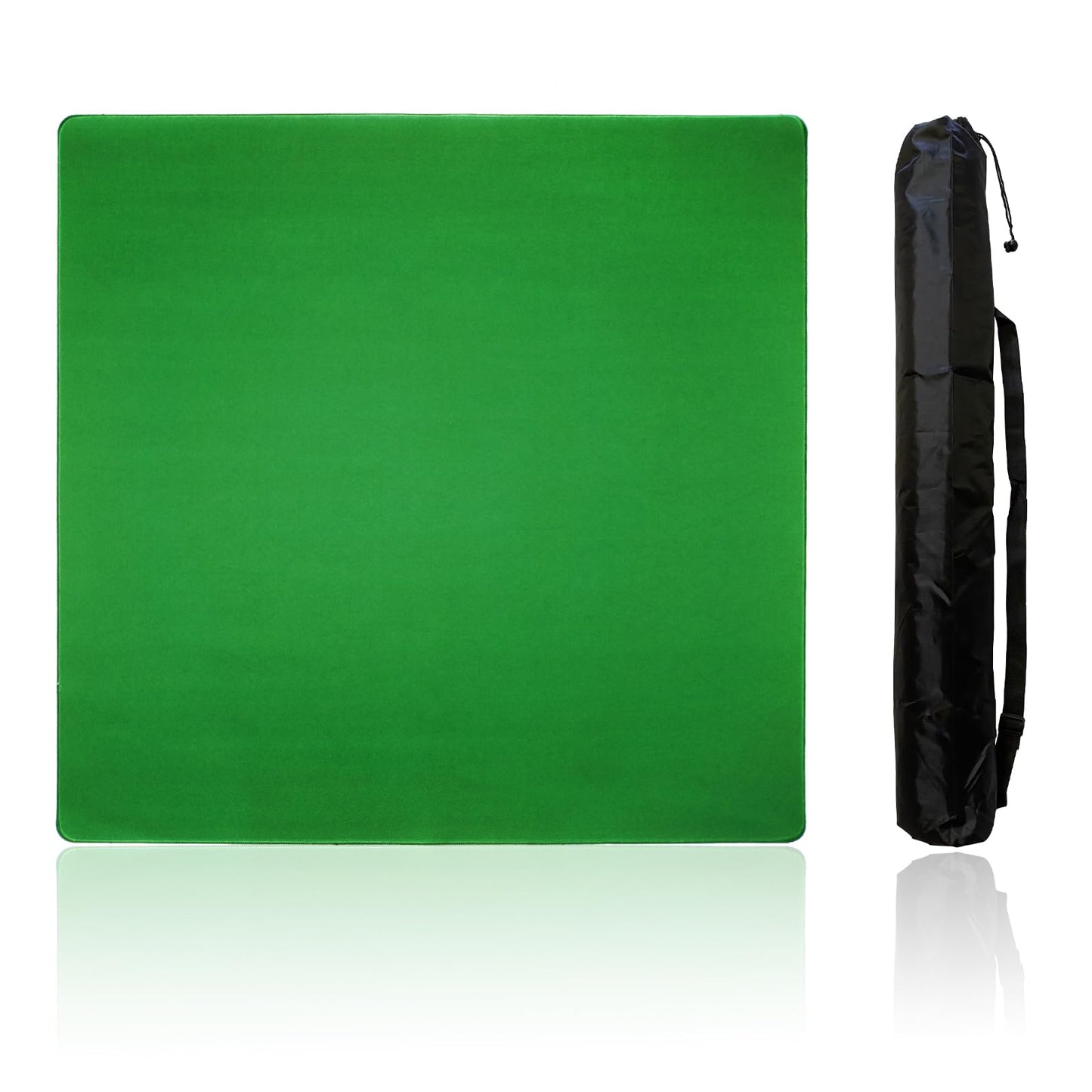 ZEELYER Mahjong Mat 31.5in Green — Non-Slip, Noise-Reducing Table Cover with Carry Bag