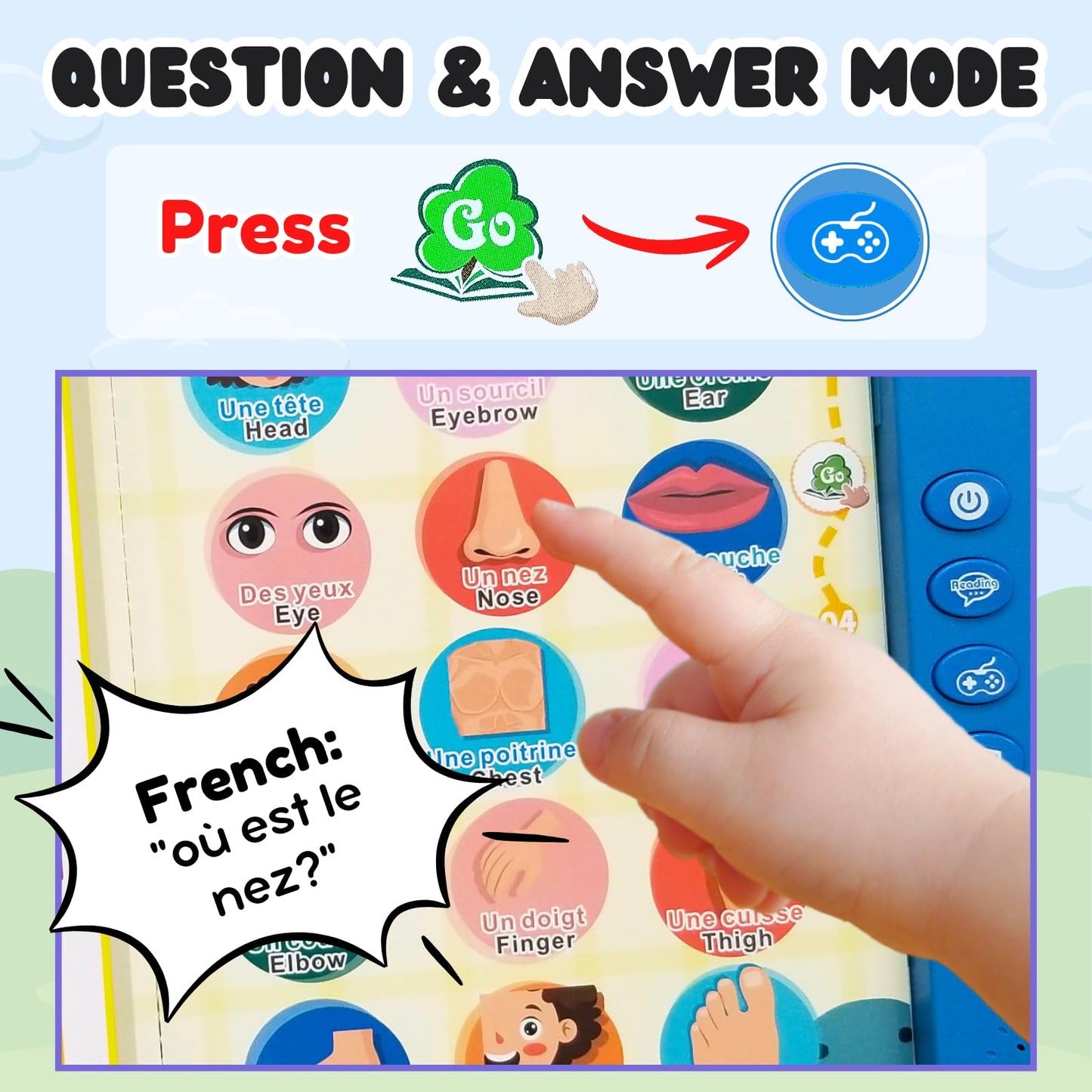 ZeenKind French English Talking Learning Book for Kids – Bilingual Interactive Audio Toy