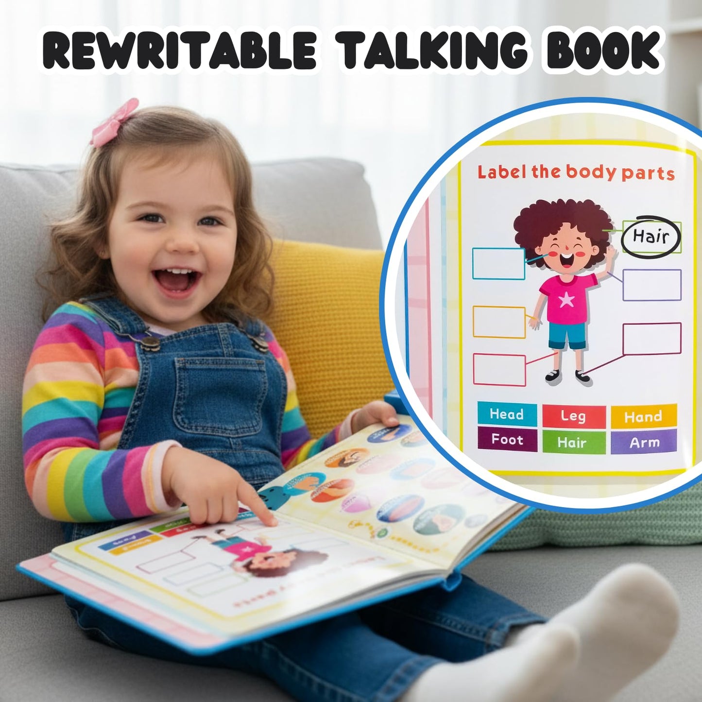 ZeenKind French English Talking Learning Book for Kids – Bilingual Interactive Audio Toy