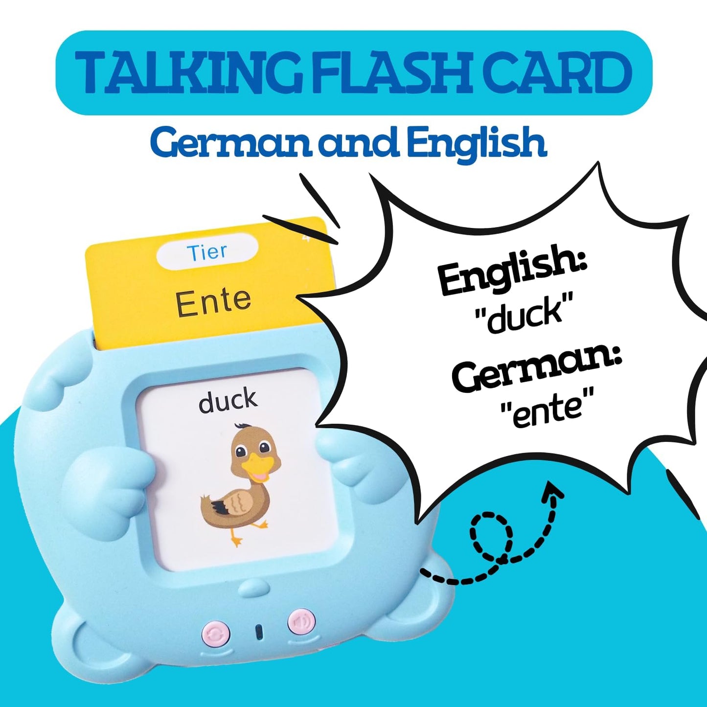 ZEENKIND German & English Talking Flash Cards – 510 Sight Words for Toddlers (2-6) | Bilingual Audio Learning