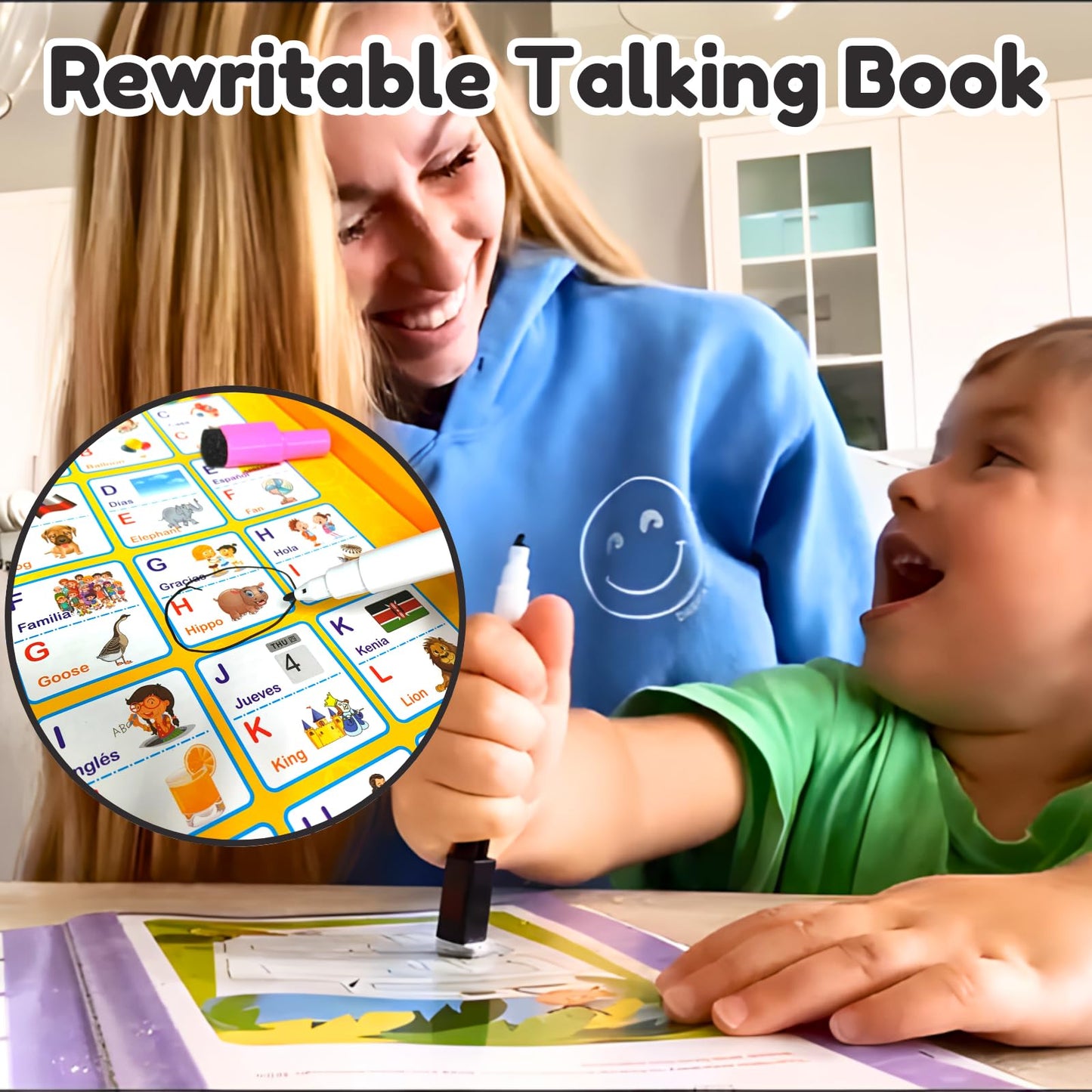 ZEENKIND Spanish-English Sound Book for Kids (2-5) | Bilingual Audio Learning Toy