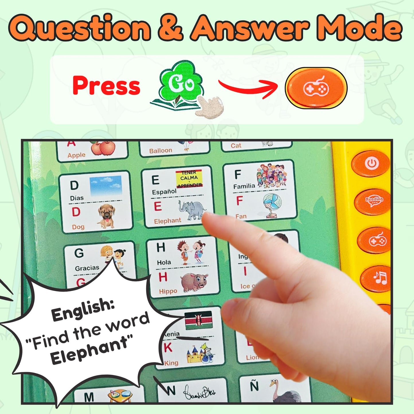 ZEENKIND Spanish-English Sound Book for Kids (2-5) | Bilingual Audio Learning Toy