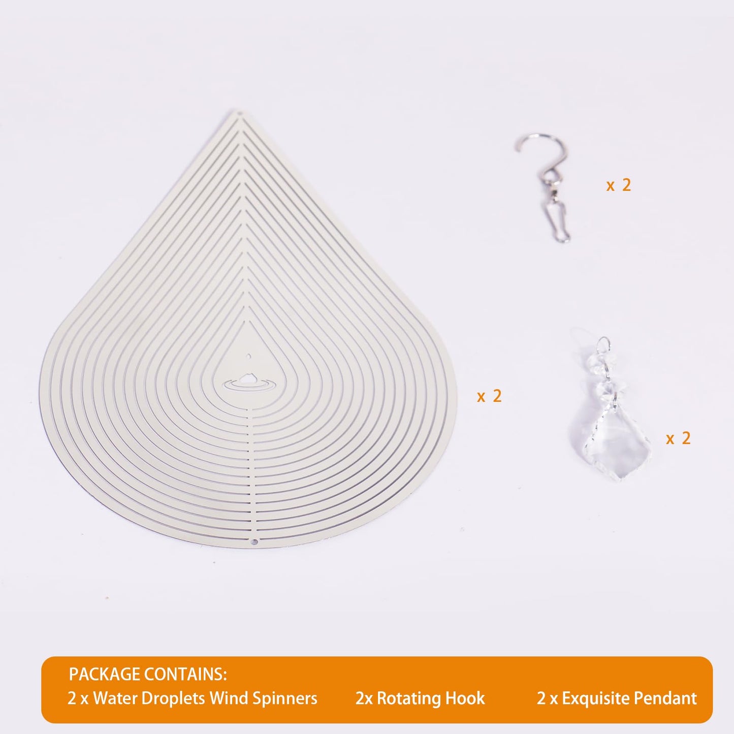 Zeewoo 2-Pack 3D Wind Spinner - Stainless Steel Garden Bird Deterrent