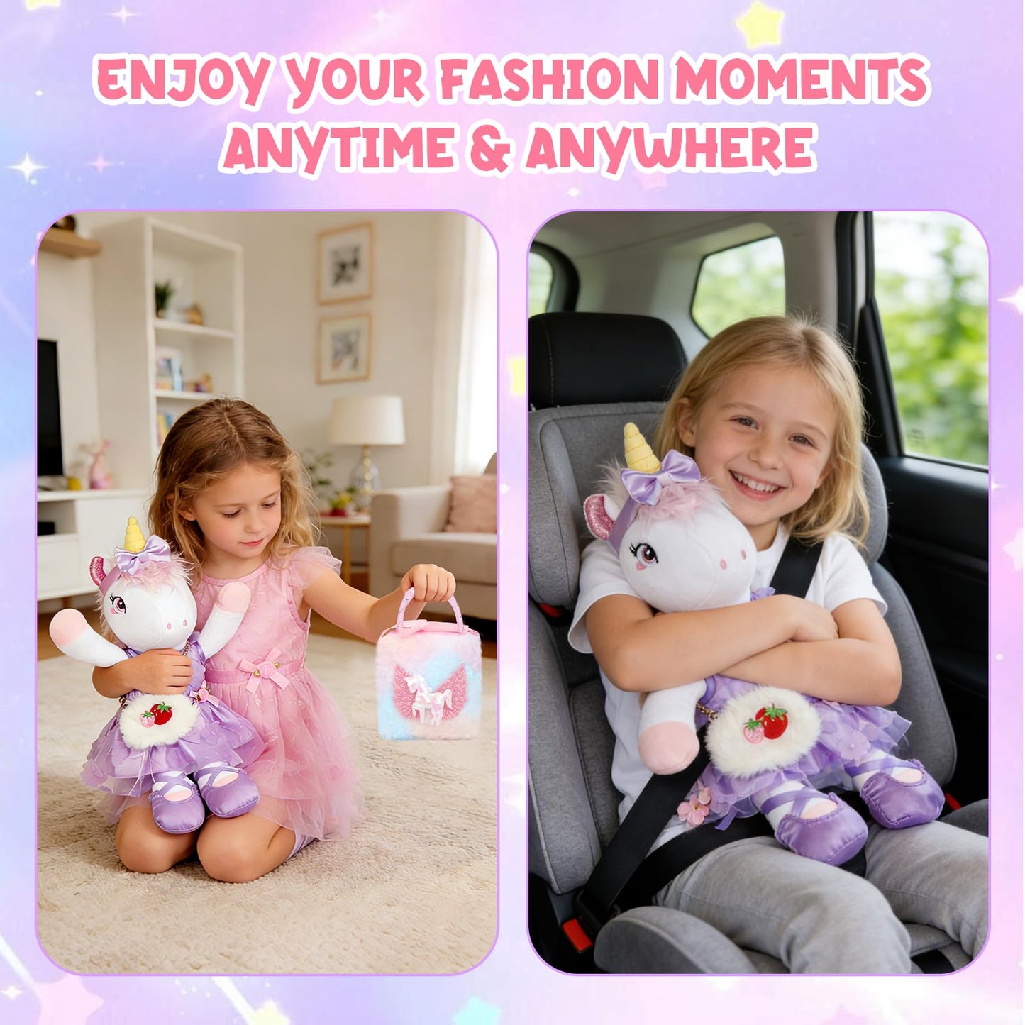 ZeffuLyne Unicorn Dress-Up Set for Girls 4-8 | 11-Piece Ballet Plush Gift