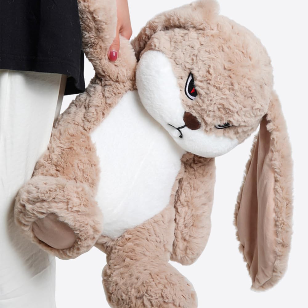 ZEIO Grumpy Bunny 19.6-Inch Plush Rabbit – Ultra-Soft Huggable Toy