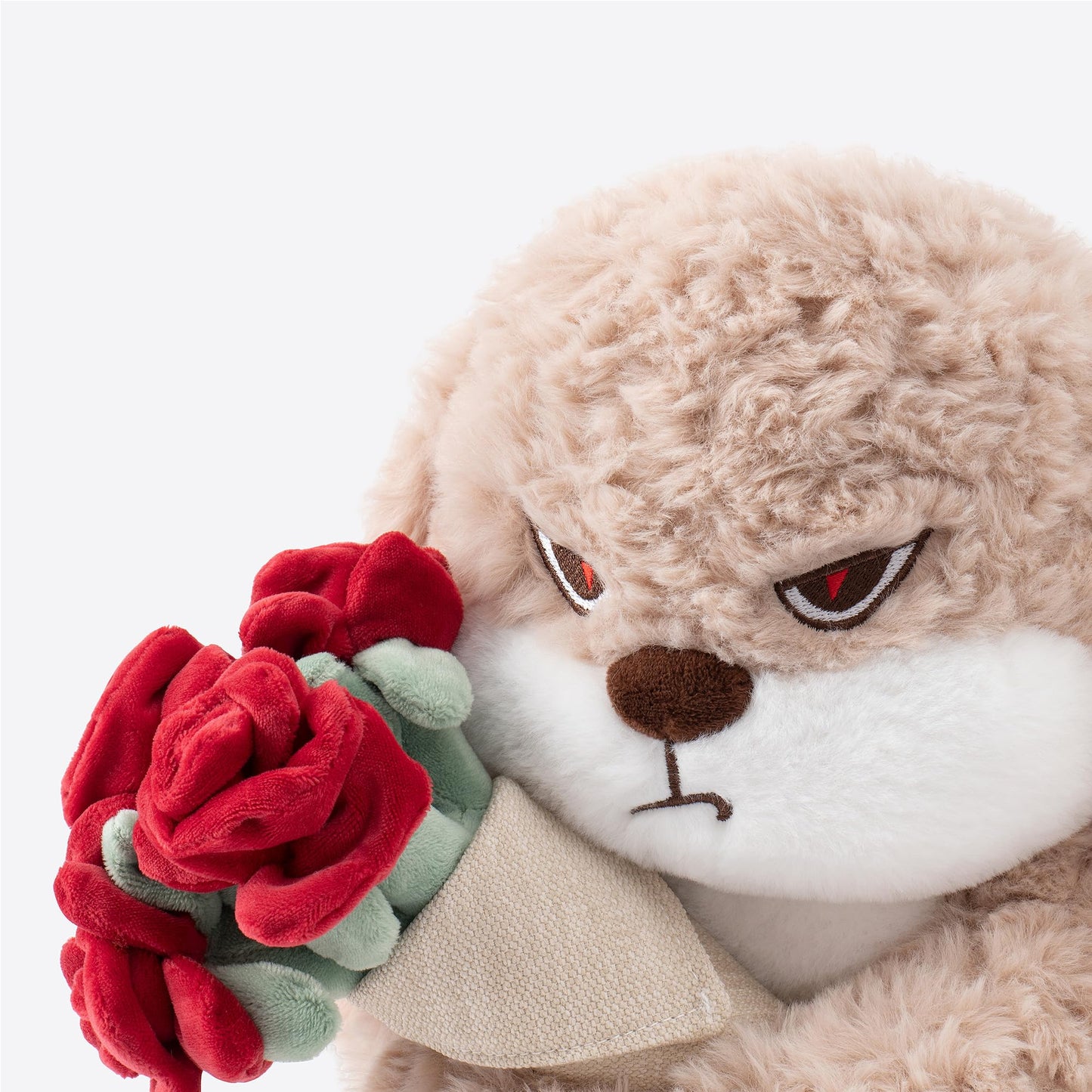 Zeiove 11.4-inch Adorable Bunny Plush with Rose Bouquet – Ultra-Soft Cuddly Toy (Brown/Red)