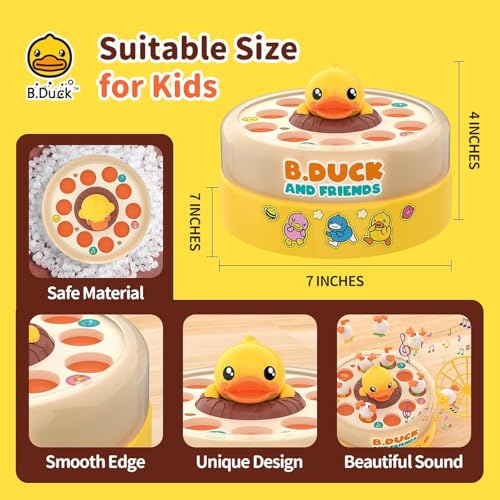 Zelbuck B.Duck Bounce Catch Game – Interactive 2-Player Family Board Game for Kids 3-7 (Yellow)