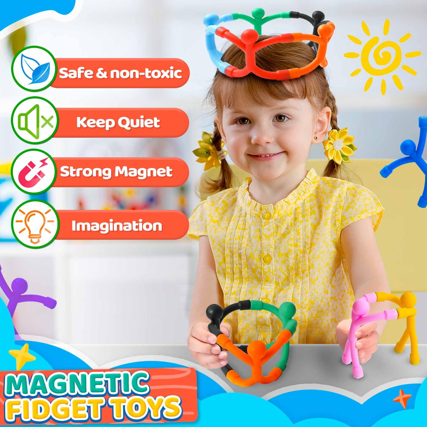 Zemobra Magnetic Travel Toys for Toddlers - 5-Piece Fidget Travel Set