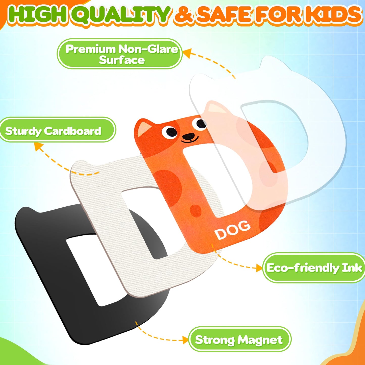 Zemobra Magnetic Letters ABC Magnets for Toddlers – Alphabet Learning Toys