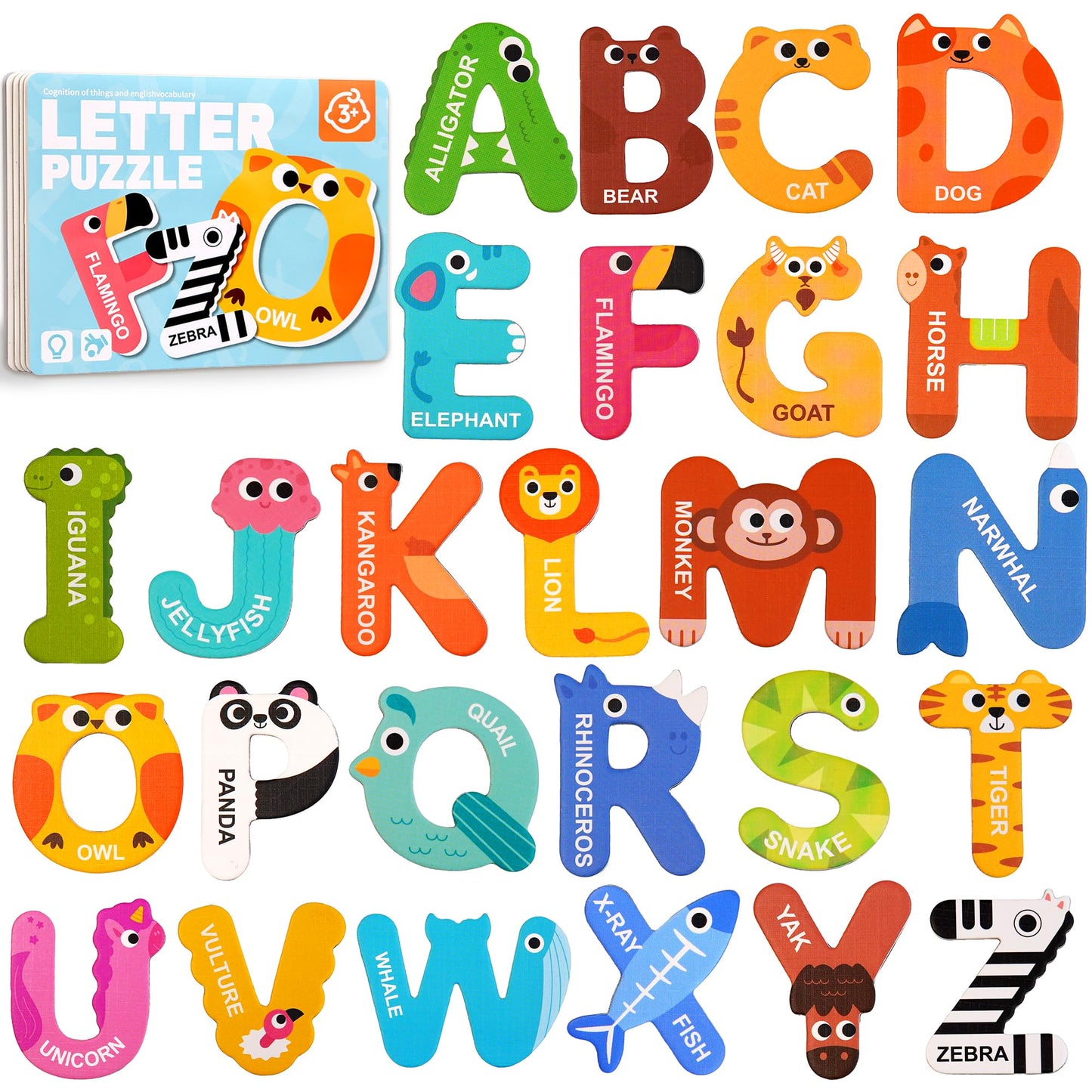 Zemobra Magnetic Letters ABC Magnets for Toddlers – Alphabet Learning Toys