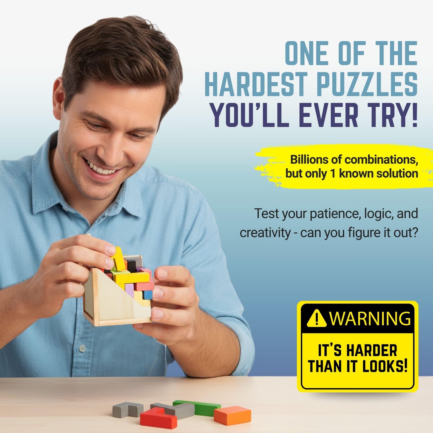 Zen Fun Unsolvable Puzzle Cube - Hardest Brain Teaser for Adults (32 Pieces)