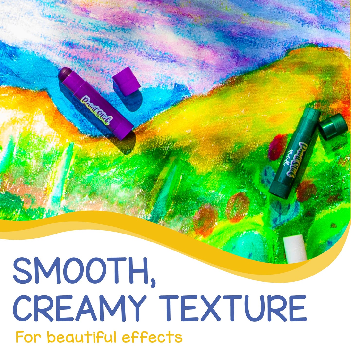 Zenacolor Tempera Paint Sticks for Kids – 30-Color Mess-Free, Washable Set