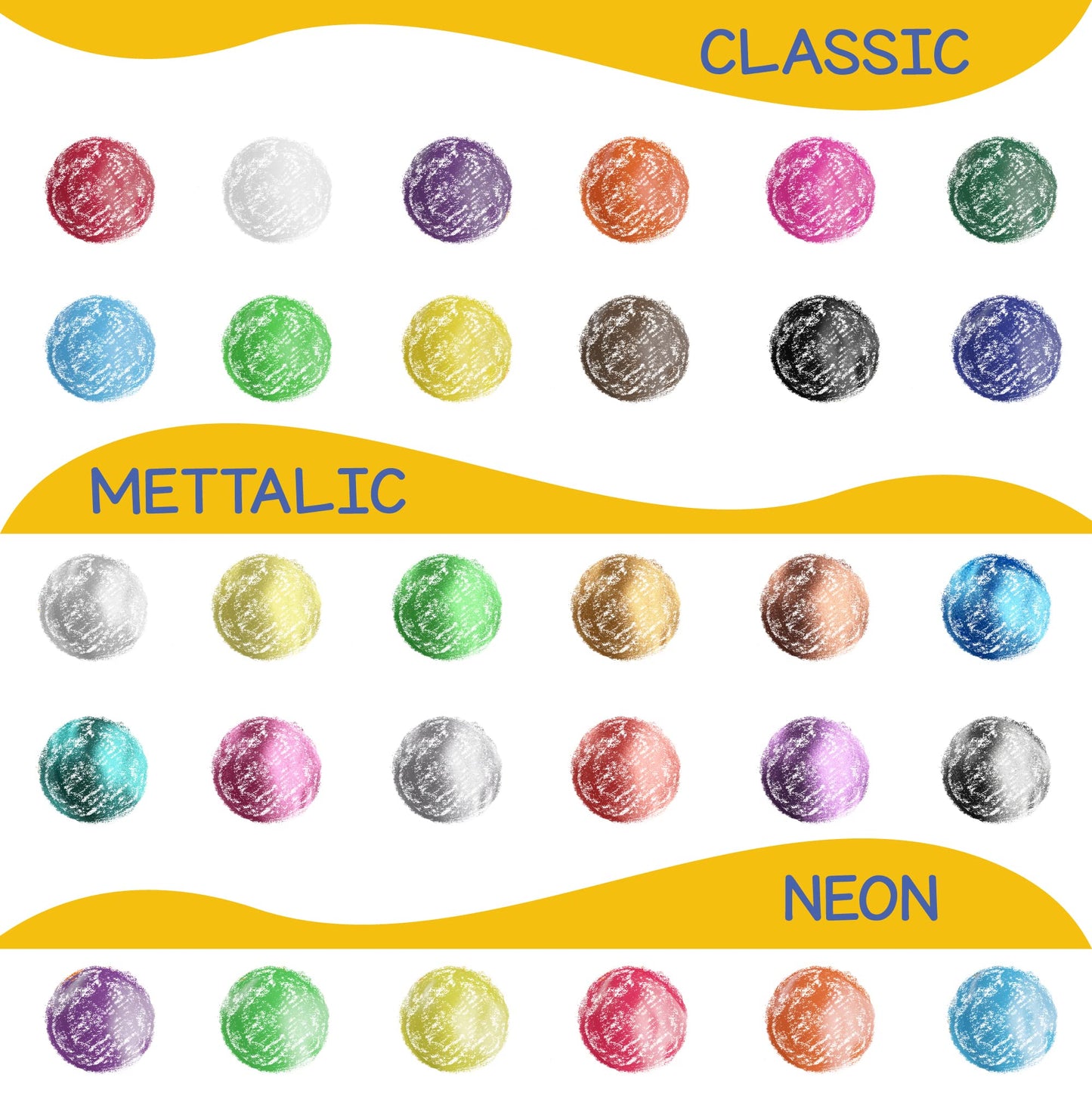 Zenacolor Tempera Paint Sticks for Kids – 30-Color Mess-Free, Washable Set