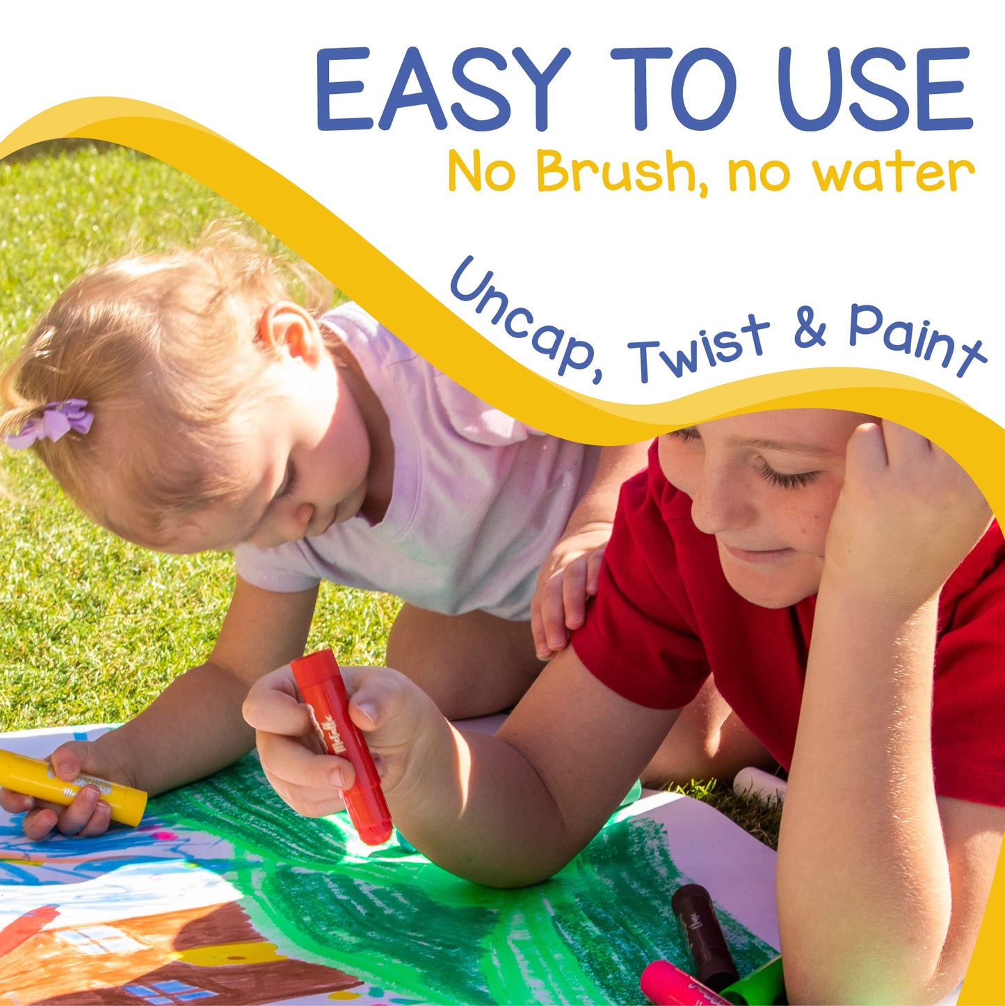 Zenacolor Tempera Paint Sticks for Kids – 30-Color Mess-Free, Washable Set
