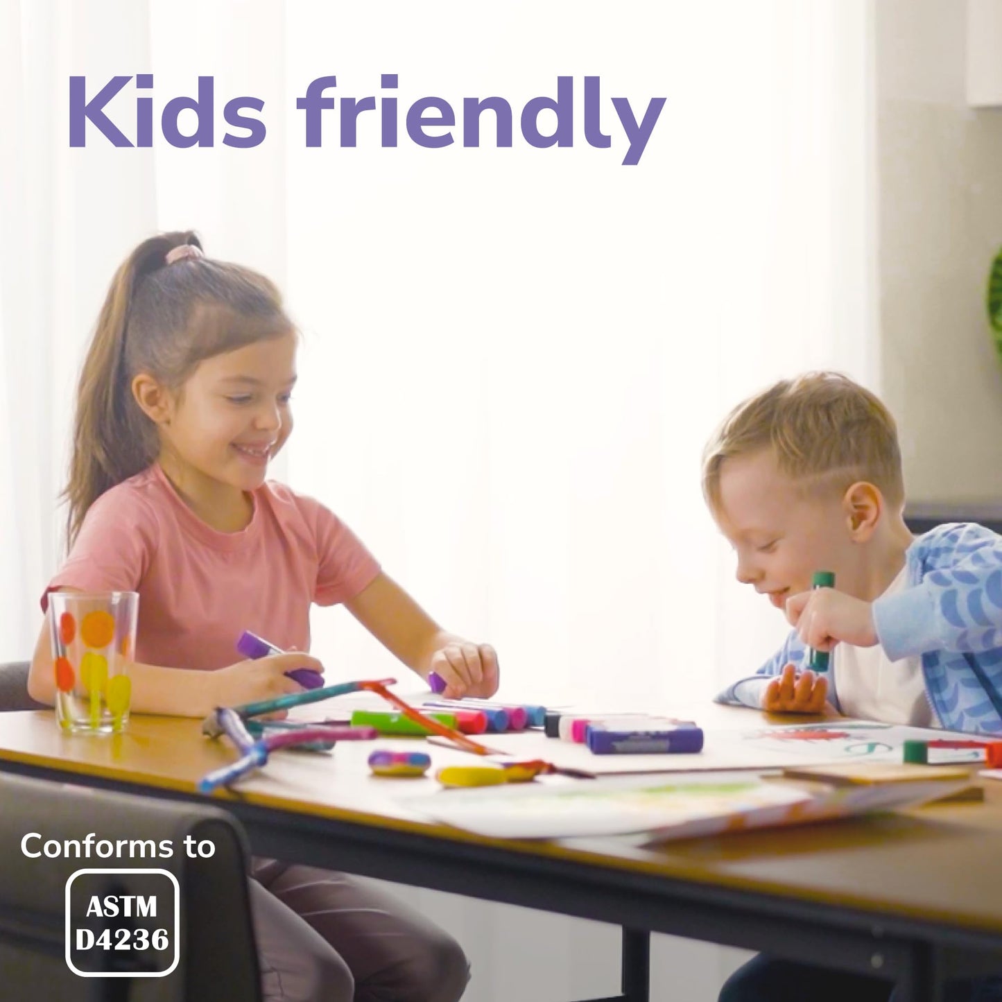 Zenacolor Tempera Paint Sticks – 12 Colors, Non-Toxic & Washable, Quick-Dry, Mess-Free Kids Art