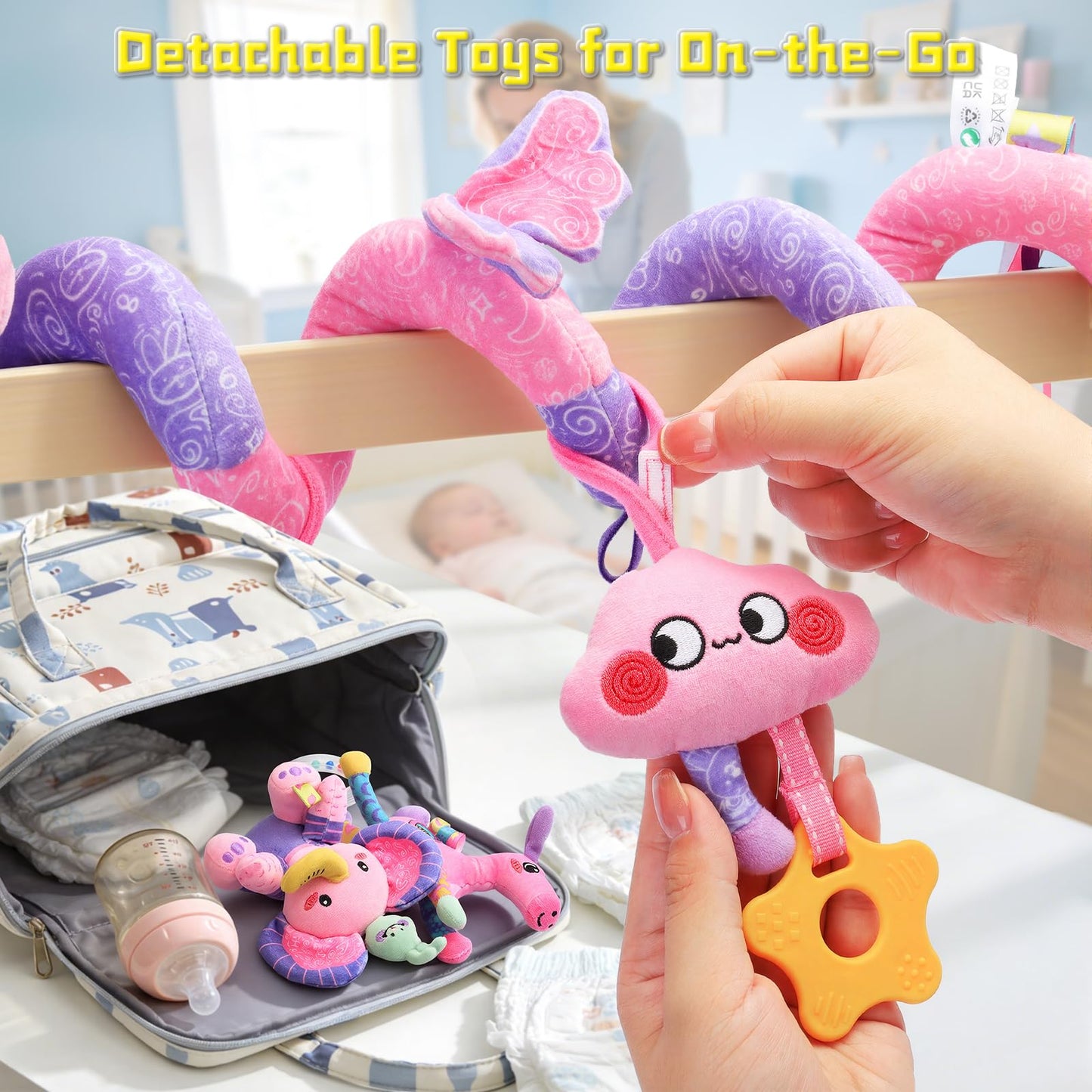 Zendstanding Musical Unicorn Car Seat Toy – 5-in-1 Sensory Baby Toy (0-12 Months)