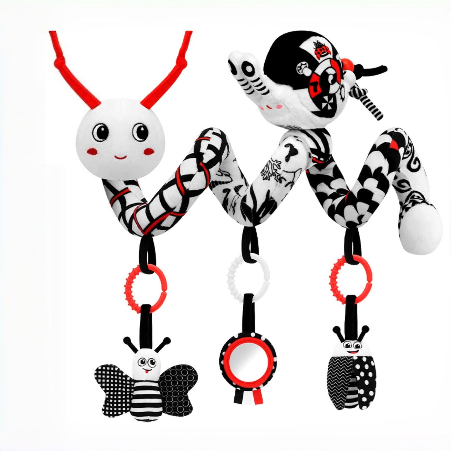 Zendstanding High Contrast Baby Toys for Newborns | Black & White Sensory & Stroller Toys