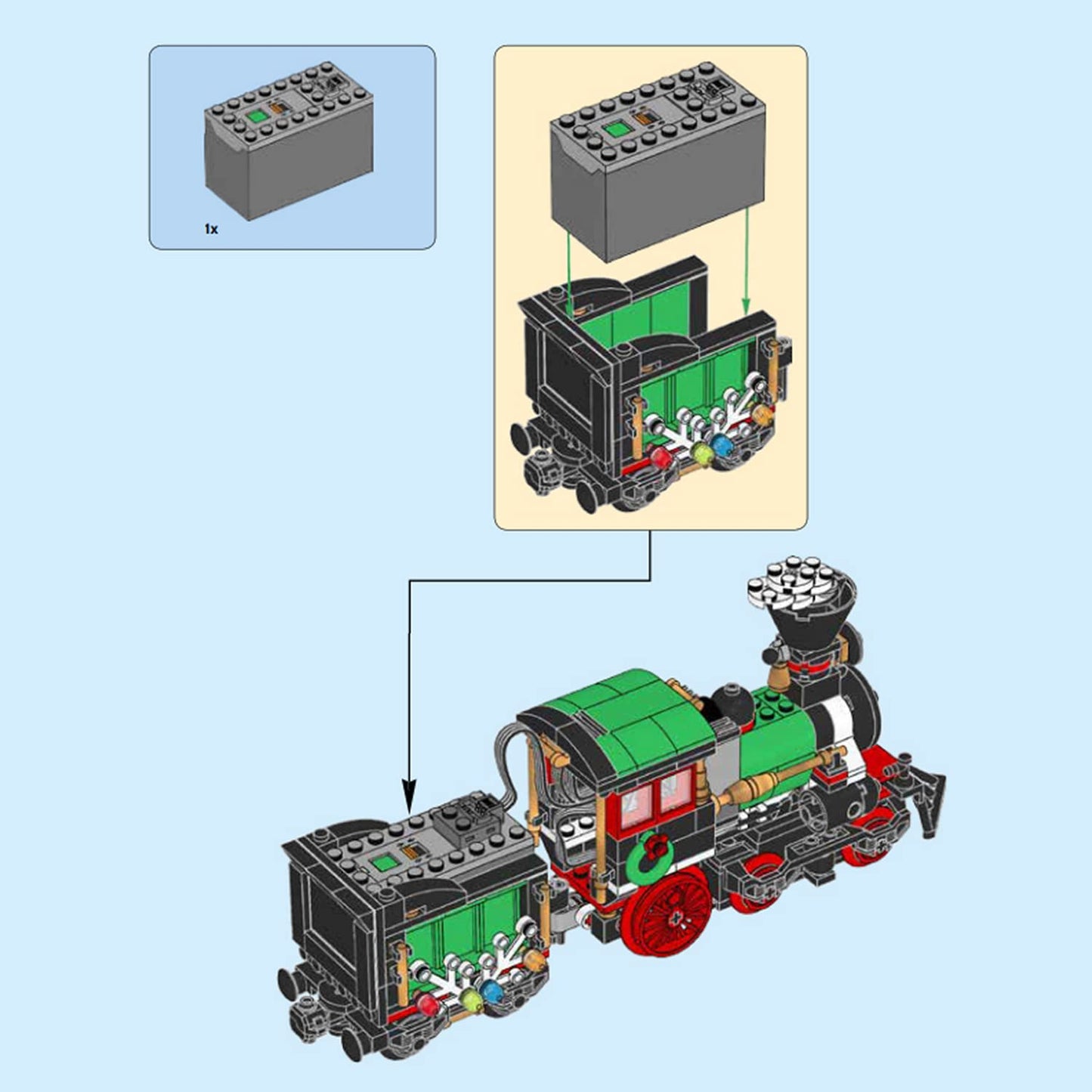 ZENEBricks Remote Controller Motor Power Pack for LEGO 10361 Holiday Express Train – Upgrade Kit Only (Batteries Not Included)