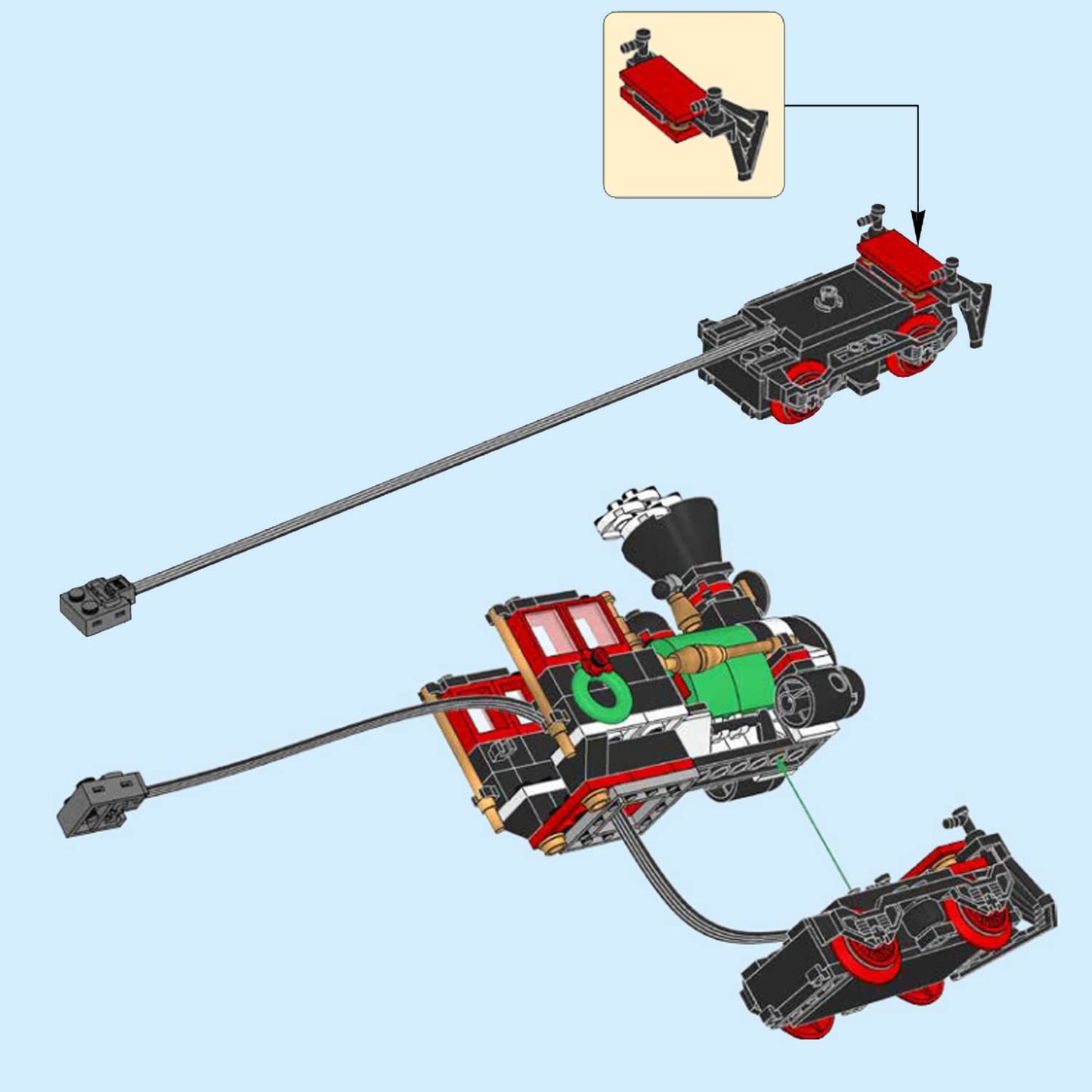 ZENEBricks Remote Controller Motor Power Pack for LEGO 10361 Holiday Express Train – Upgrade Kit Only (Batteries Not Included)