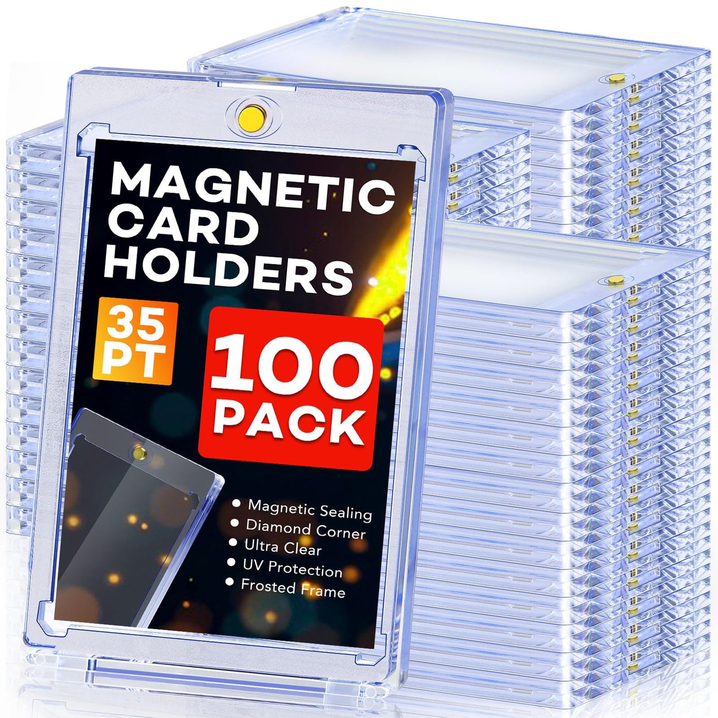 ZENOWICK 100ct Magnetic Card Holders – UV-Protected One-Touch Display Case for Trading & Sports Cards