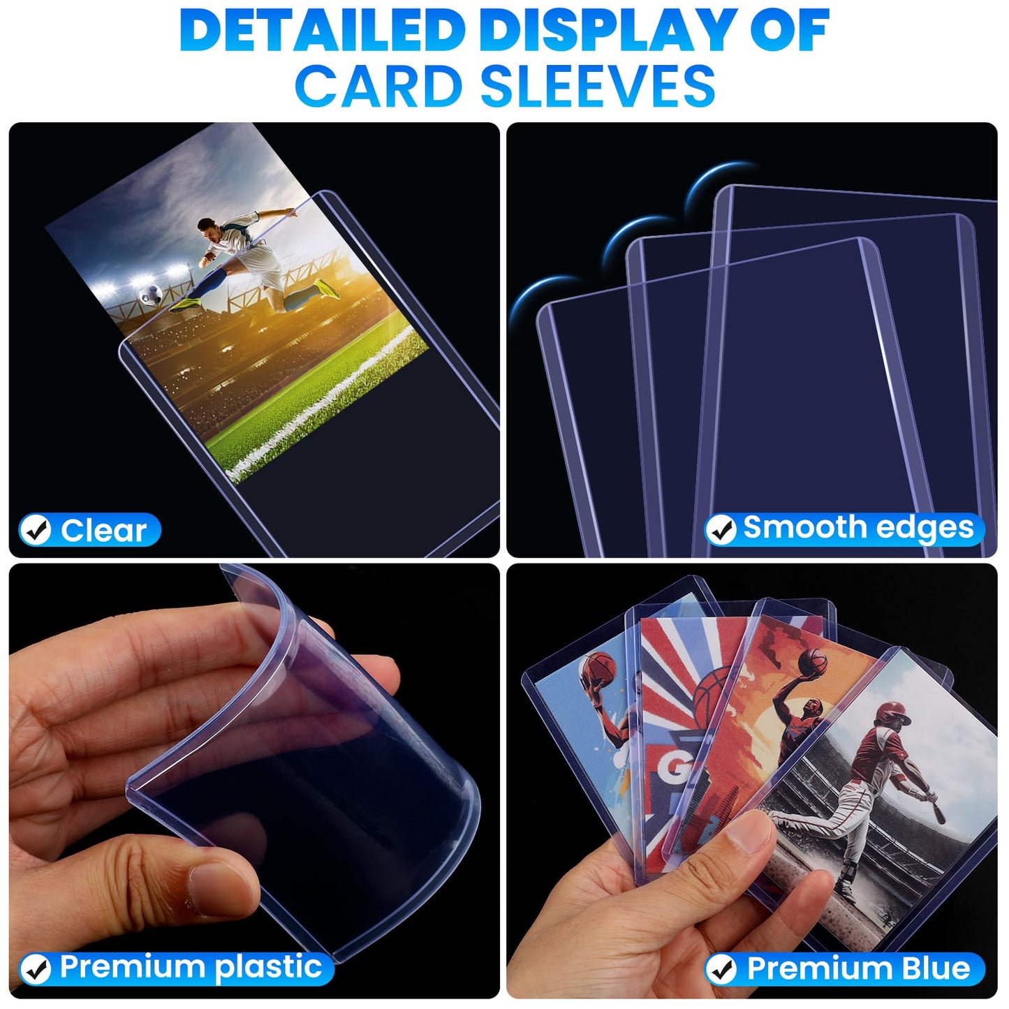 ZENOWICK 1600 Card Sleeves Top Loaders – 3x4 in, 800 Top Loaders + 800 Soft Sleeves