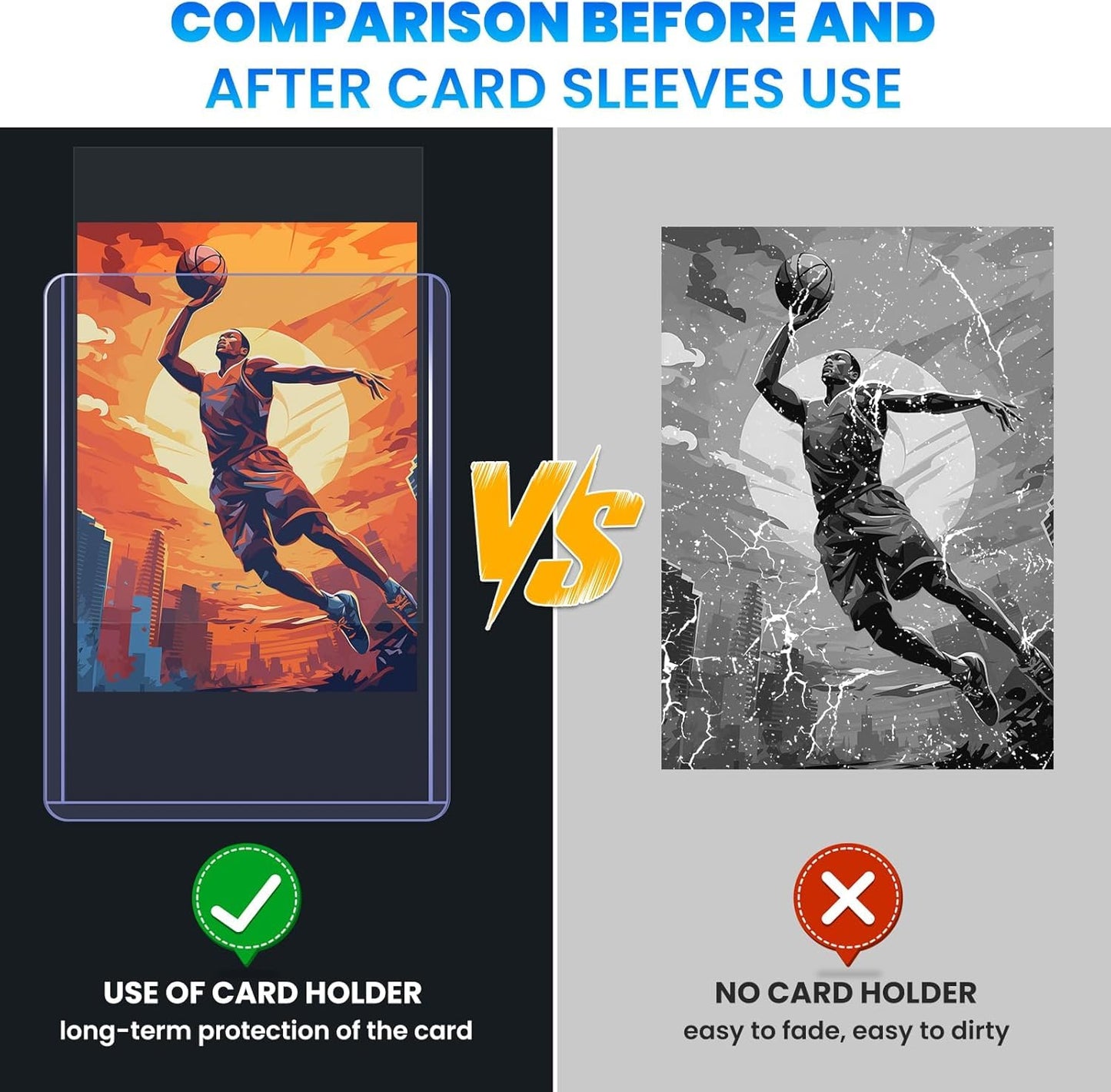 ZENOWICK 2000 Card Sleeves Top Loaders – 3x4 Inch, 1000 Hard Loaders + 1000 Soft Sleeves
