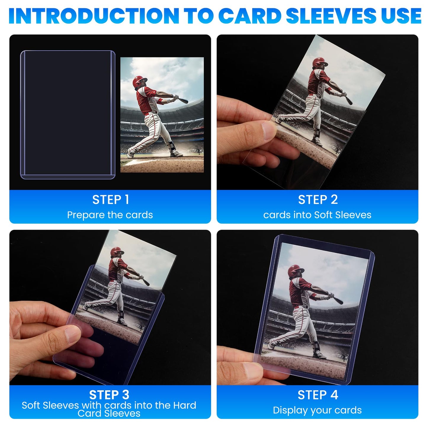 ZENOWICK 1600 Card Sleeves Top Loaders – 3x4 in, 800 Top Loaders + 800 Soft Sleeves