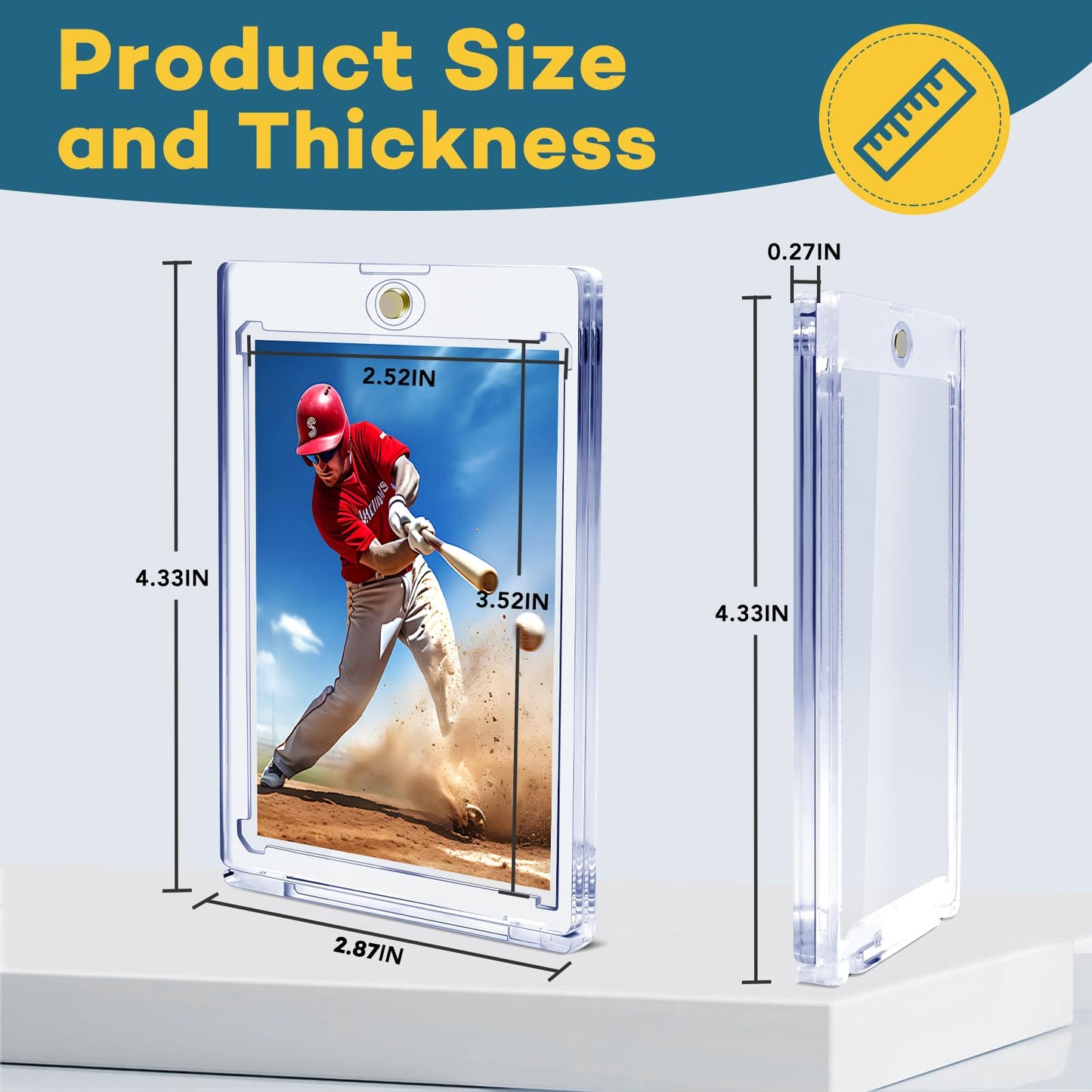 ZENOWICK 100ct Magnetic Card Holders – UV-Protected One-Touch Display Case for Trading & Sports Cards