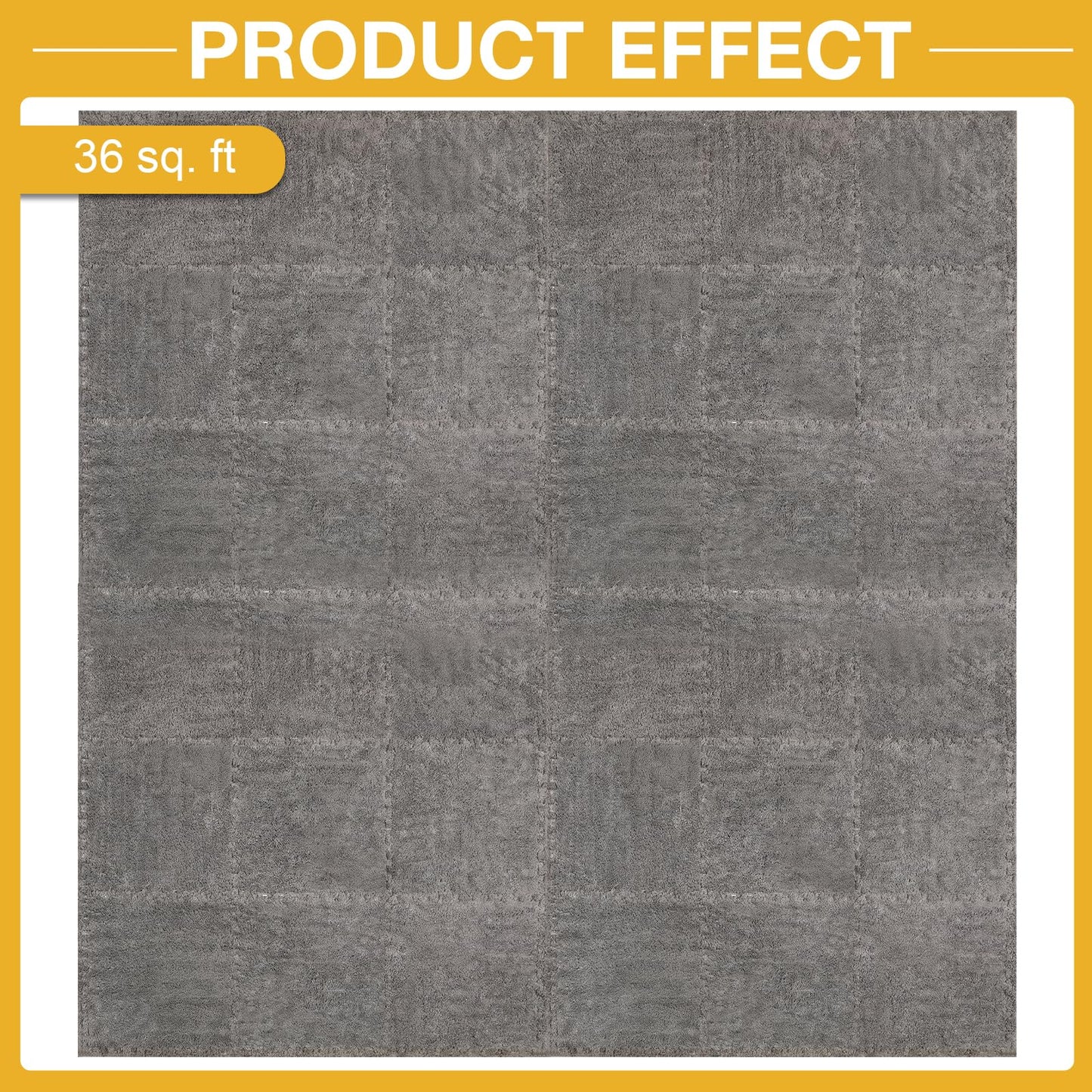 ZENOWICK 36-Piece Plush Interlocking Carpet Tiles – Non-Toxic EVA Foam, Anti-Slip Nursery Shaggy Tiles