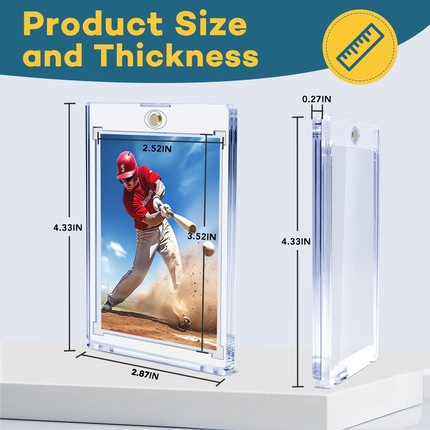 ZENOWICK 32-Count Magnetic Card Holders – UV-Protected 35pt One-Touch Display Case for Trading Cards