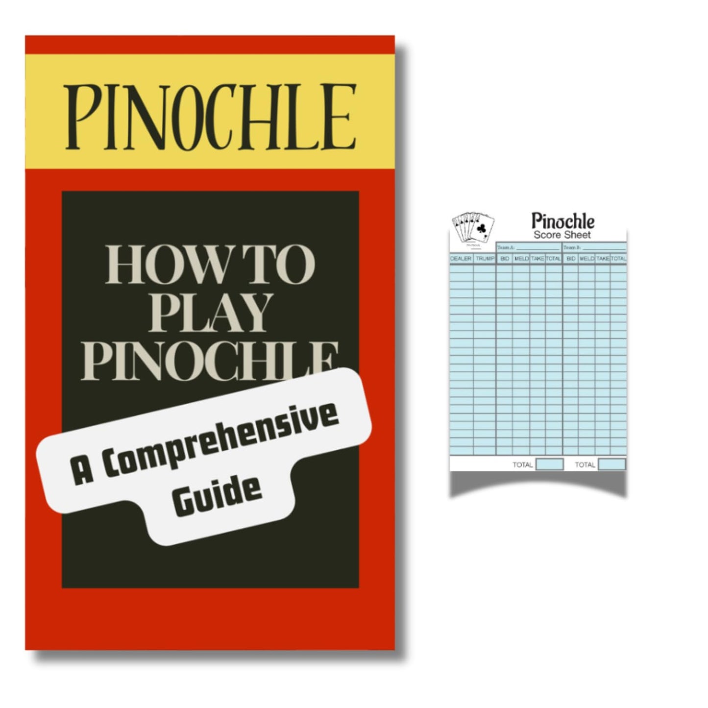 Zentious Pinochle Cards Bundle — Two Decks, Score Pad & Comprehensive Rules Guide