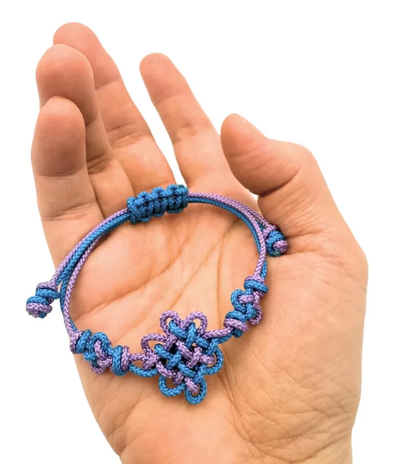 ZenVib Demon Hunters Knot Bracelet - Blue Pink Adjustable Handmade Cosplay Accessory
