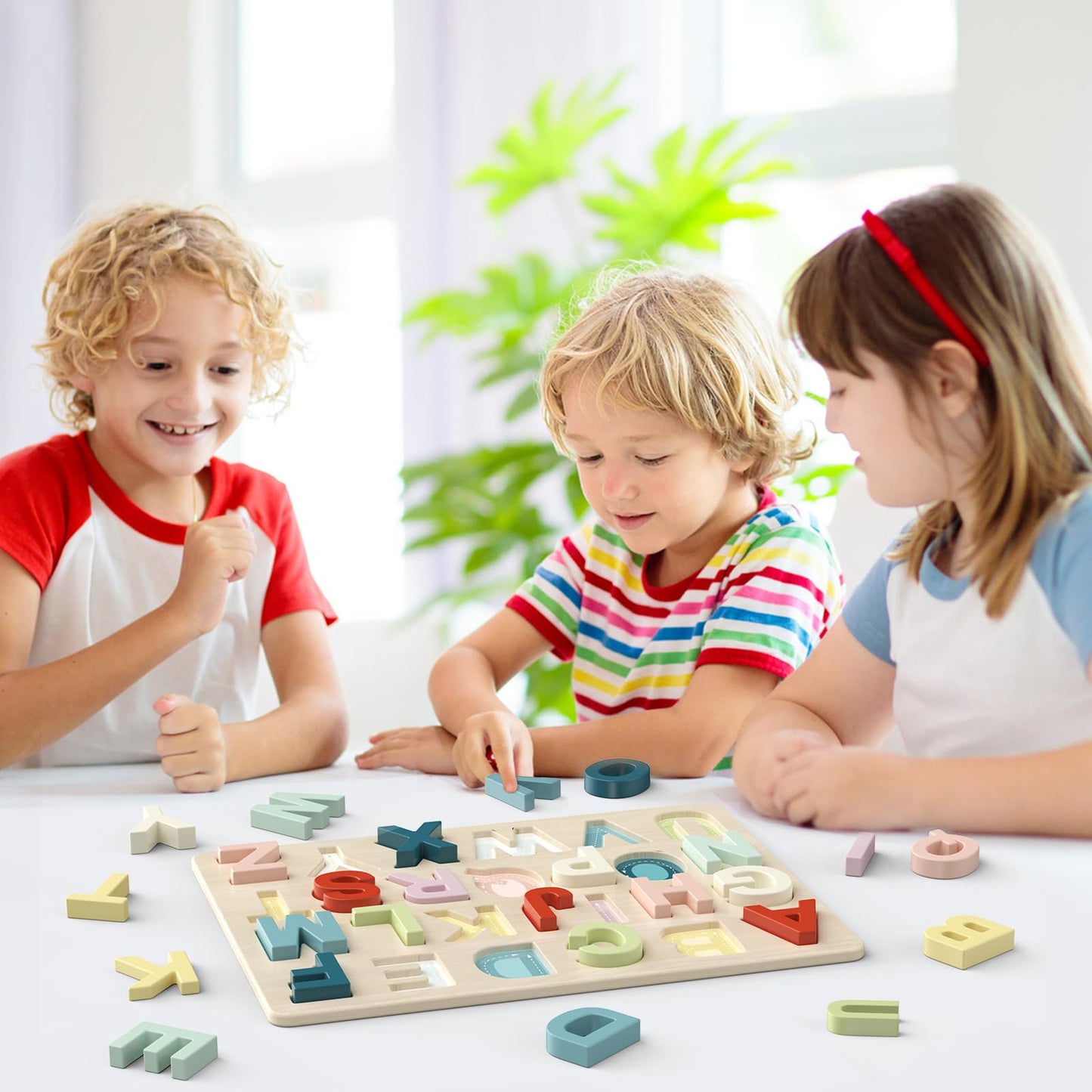 Zeoddler Alphabet Puzzles – Wooden ABC Preschool Learning Toy for Toddlers