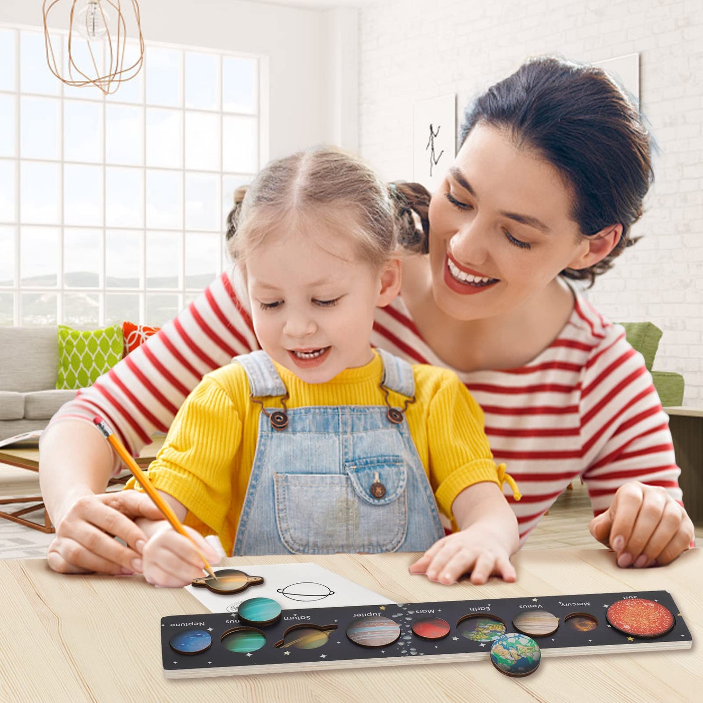 Zeoddler Solar System Puzzle for Kids 3–6 | Wooden Space Toys