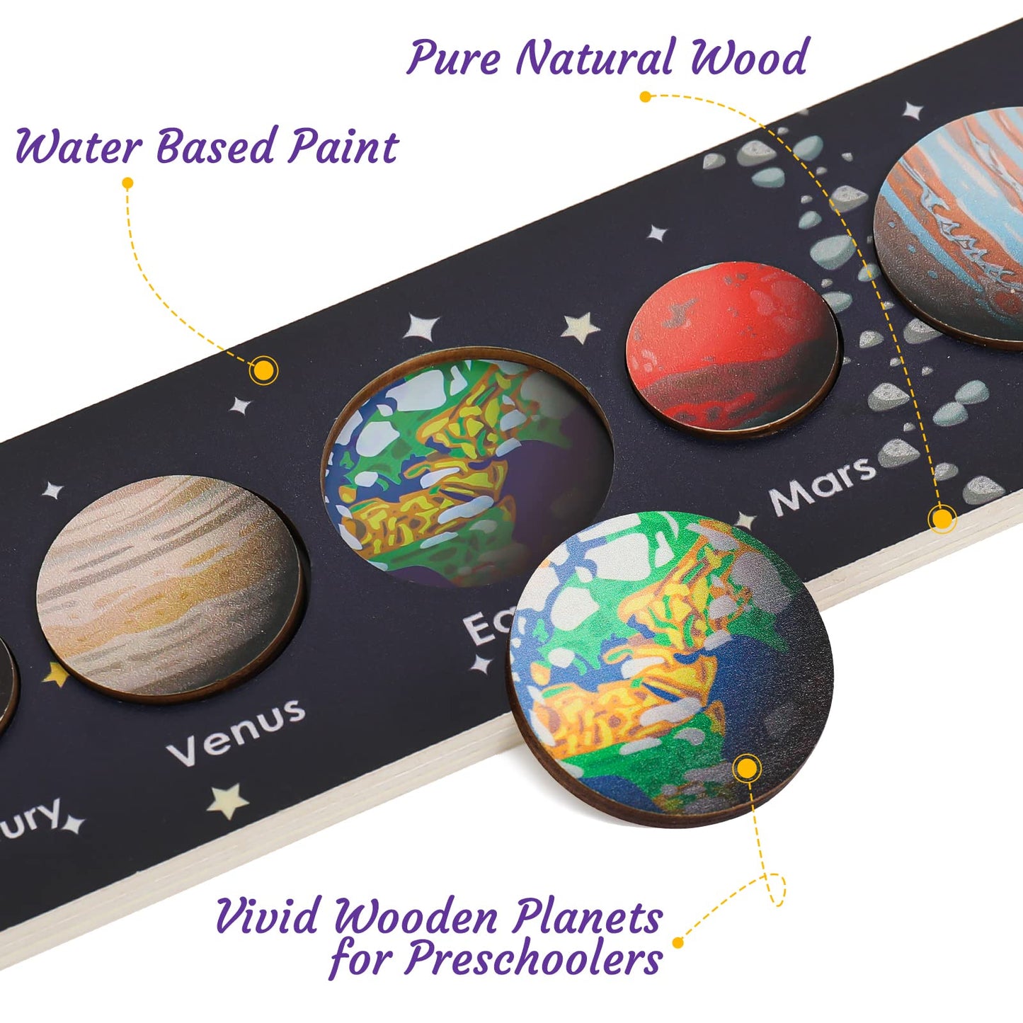 Zeoddler Solar System Puzzle for Kids 3–6 | Wooden Space Toys