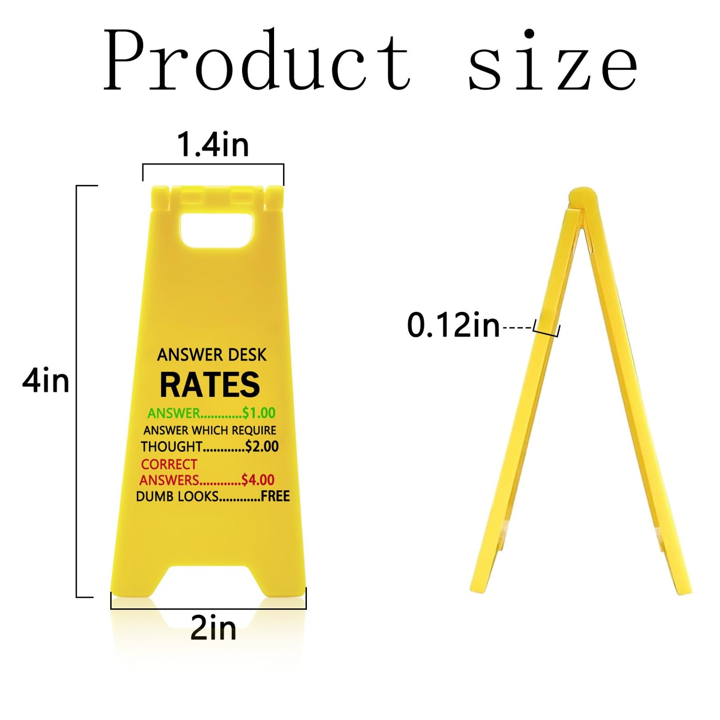 Zeptrix 4Pcs Funny Office Desk Decor — Caution Overstimulated Sign Set for Cubicles