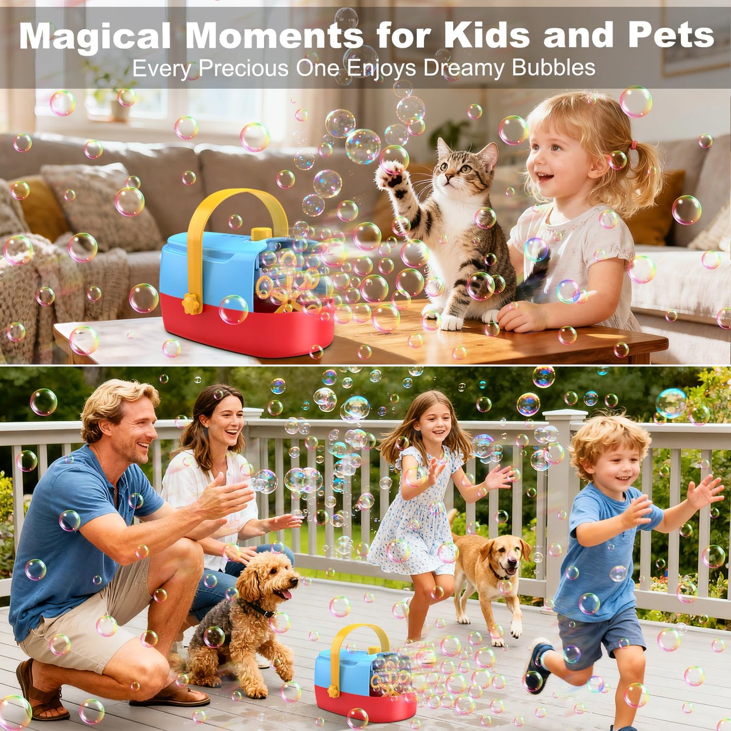 Zerhunt Bubble Machine – Durable Auto Bubble Blower | 18000+ Bubbles/Min
