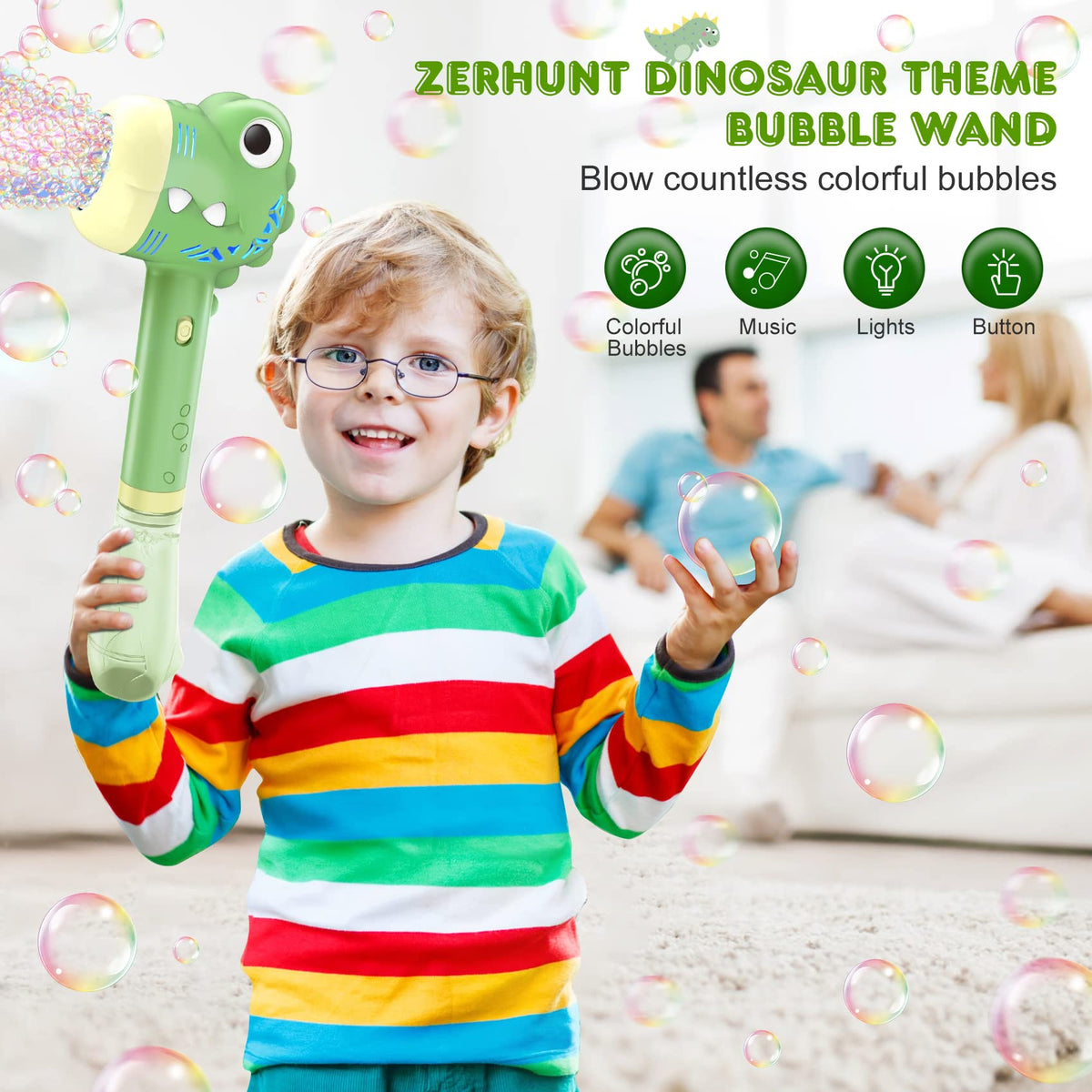 Zerhunt Bubble Machine for Kids – Outdoor Toy for Ages 3-5 | Battery Powered