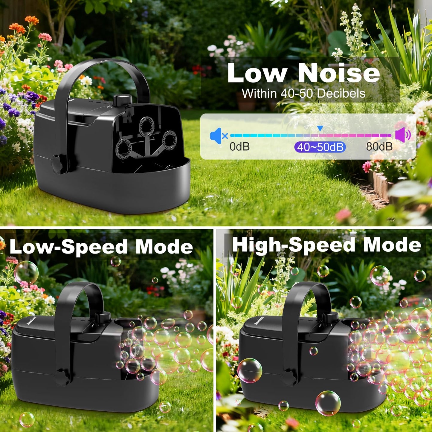 Zerhunt Bubble Machine – 18000+ Bubbles/Min, Indoor & Outdoor