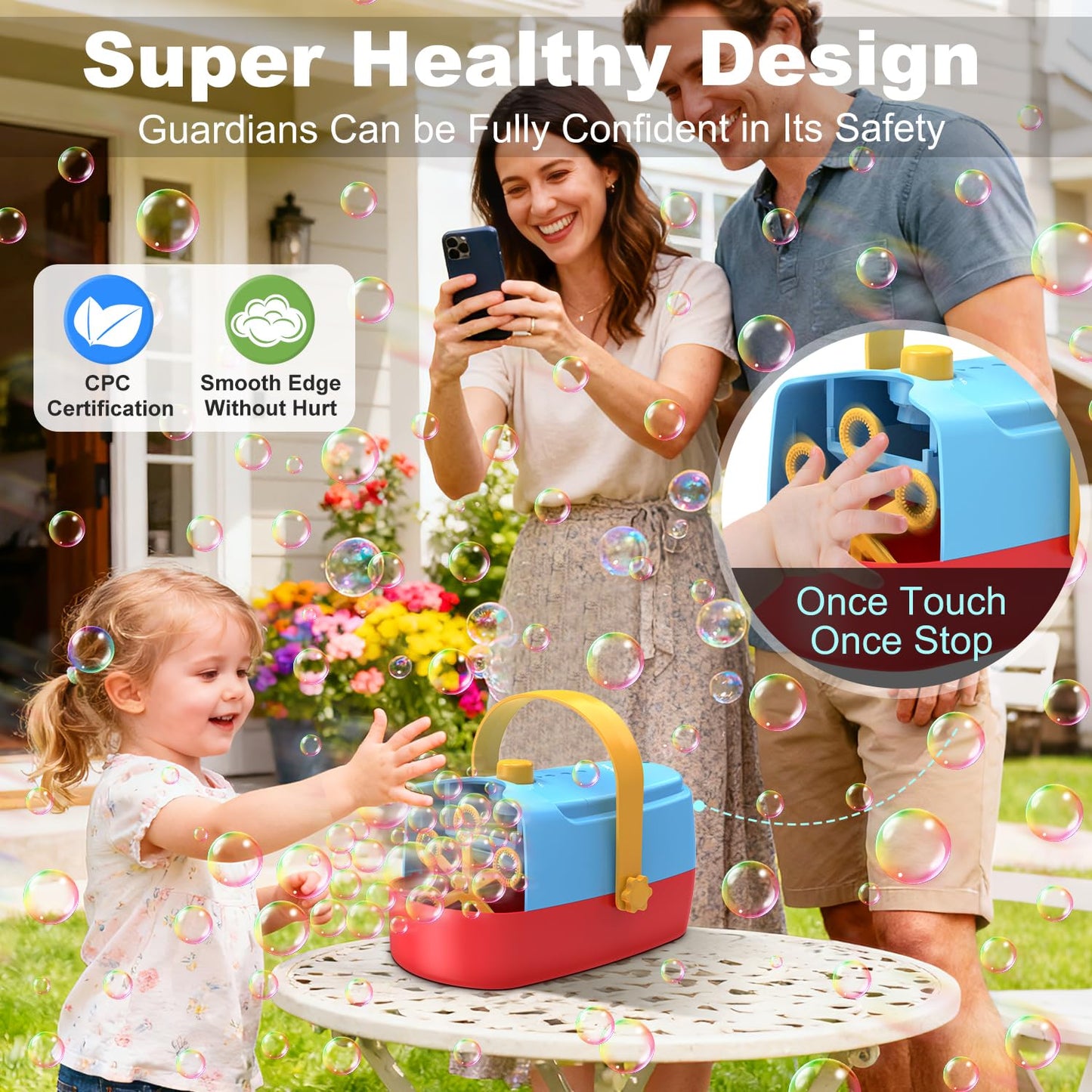 Zerhunt Bubble Machine – Durable Auto Bubble Blower | 18000+ Bubbles/Min