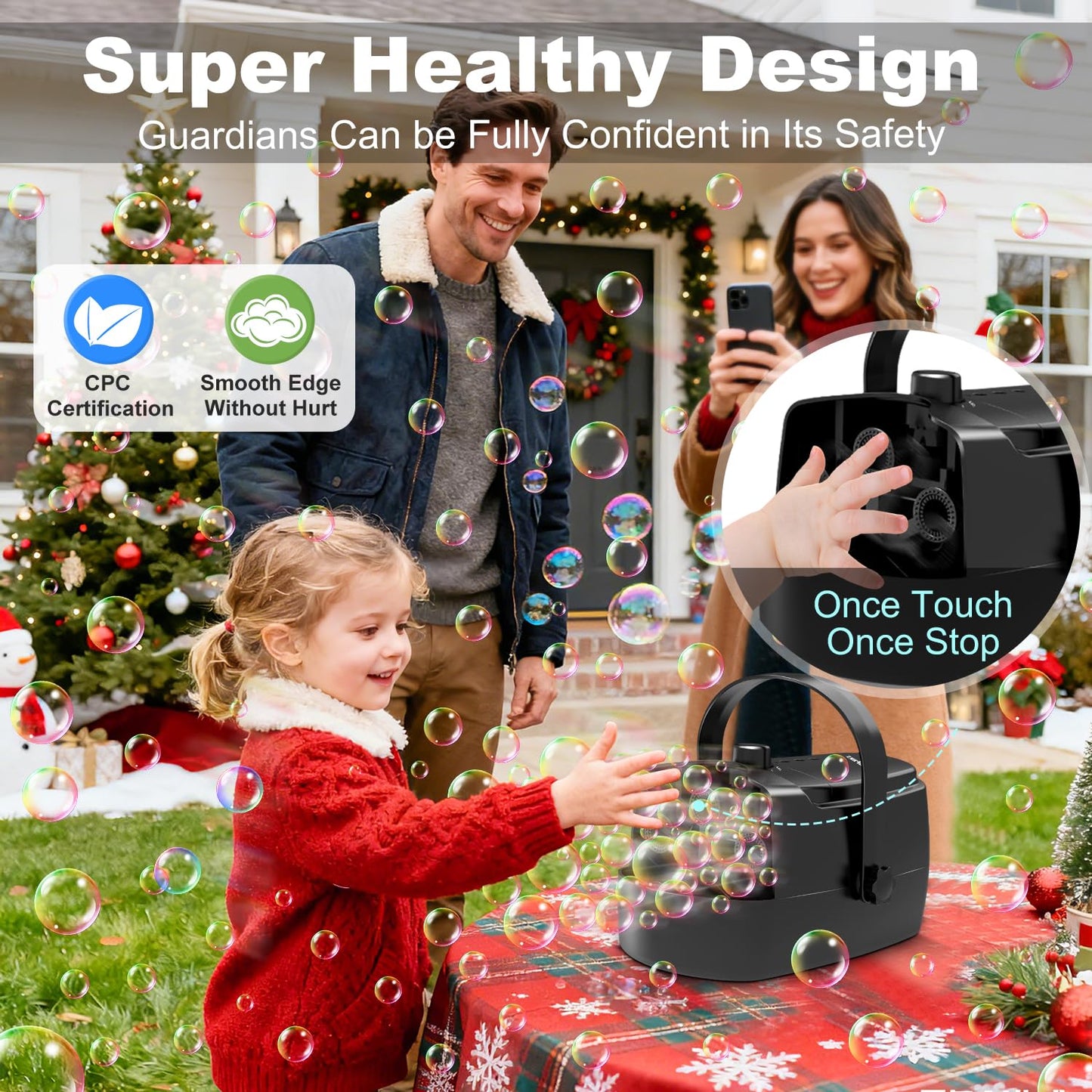 Zerhunt Bubble Machine – 18000+ Bubbles/Min, Indoor & Outdoor