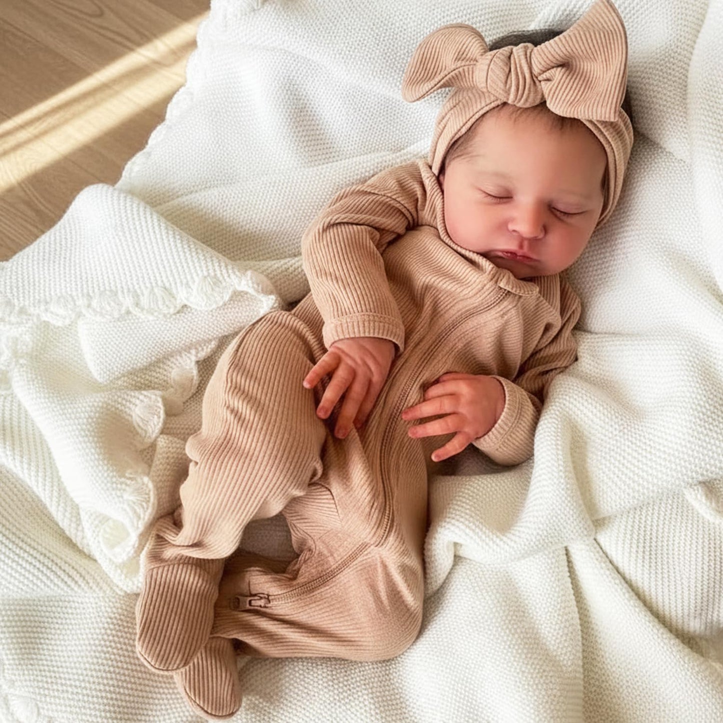 Zero Pam Realistic Reborn Baby Doll 19-Inch – Silicone Skin, Lifelike Newborn Look, Accessories Included