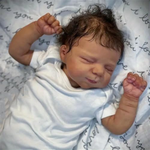 Zero Pam Black Reborn Baby Doll Boy – 18in Realistic Cloth-Body Doll