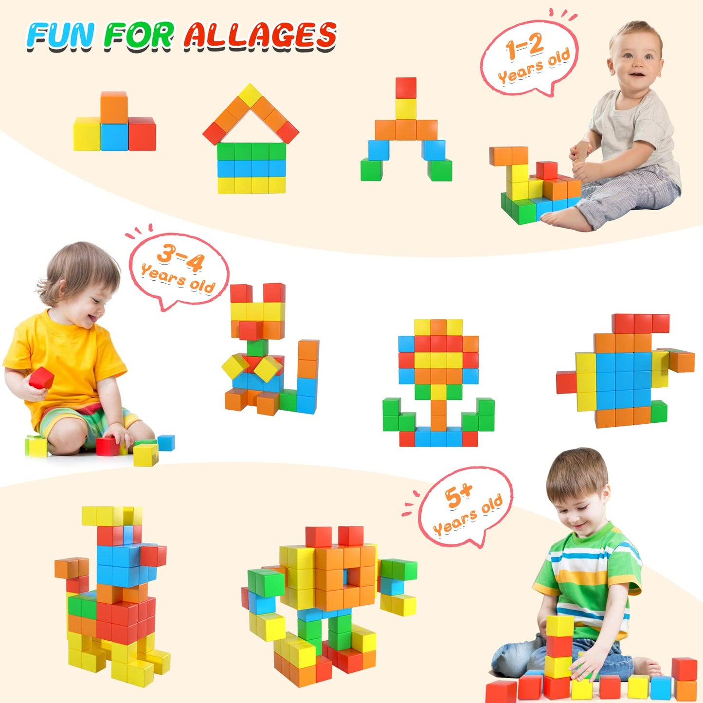 Zerxona Magnetic Blocks 1.41in 28 Pcs – Large STEM Building Toy for Ages 3-8
