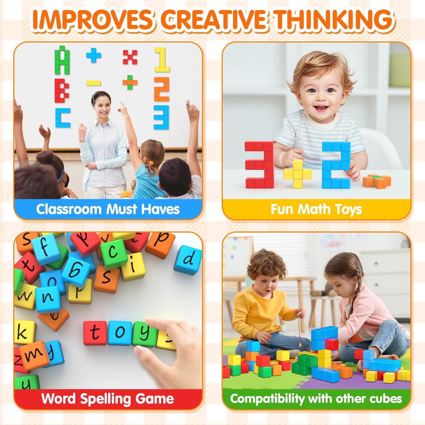 Zerxona Magnetic Blocks 1.41in 28 Pcs – Large STEM Building Toy for Ages 3-8
