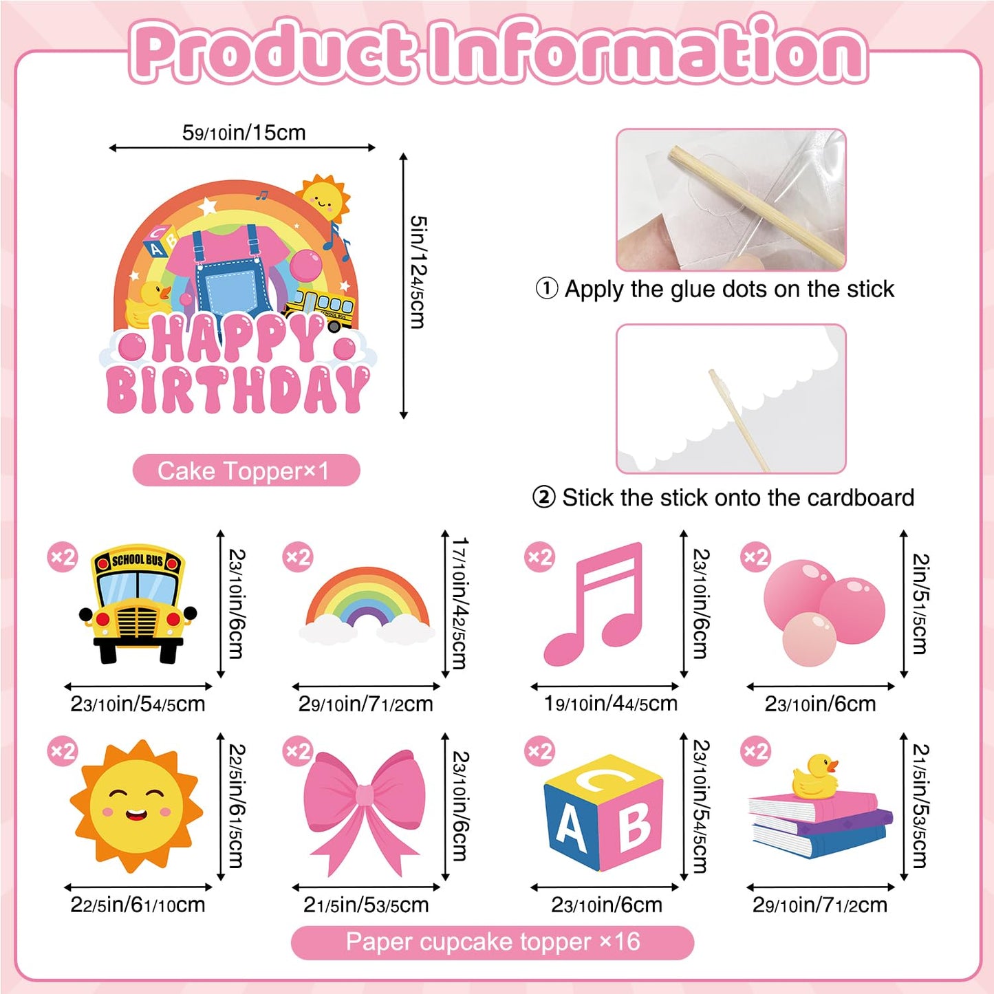Zestoluxe 45 Pcs English Teacher Birthday Decorations – Pre-Assembled Cartoon Party Kit