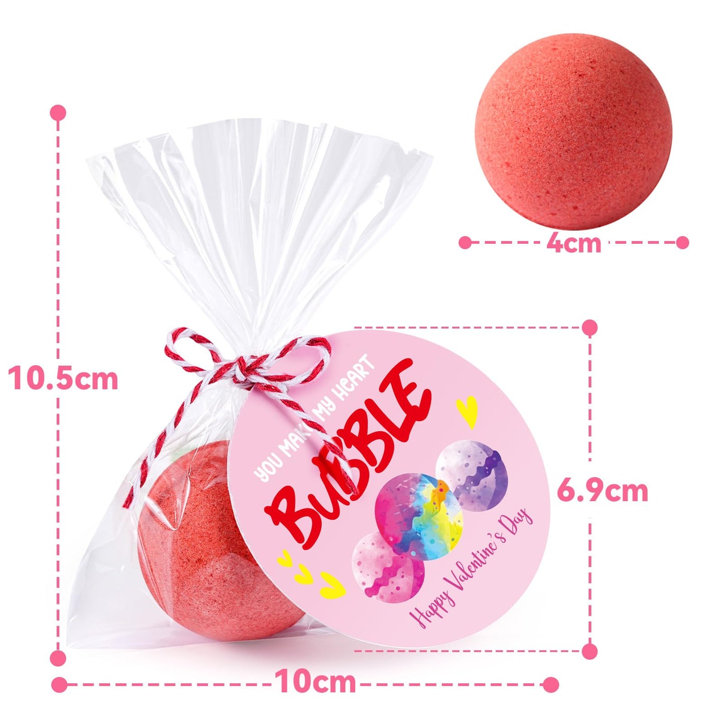 Valentine's Day Gifts for Kids – 24 Bath Bombs with Surprises + Cards | Zesua