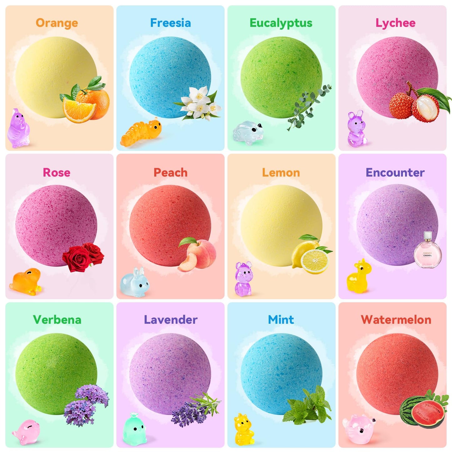 Valentine's Day Gifts for Kids – 24 Bath Bombs with Surprises + Cards | Zesua
